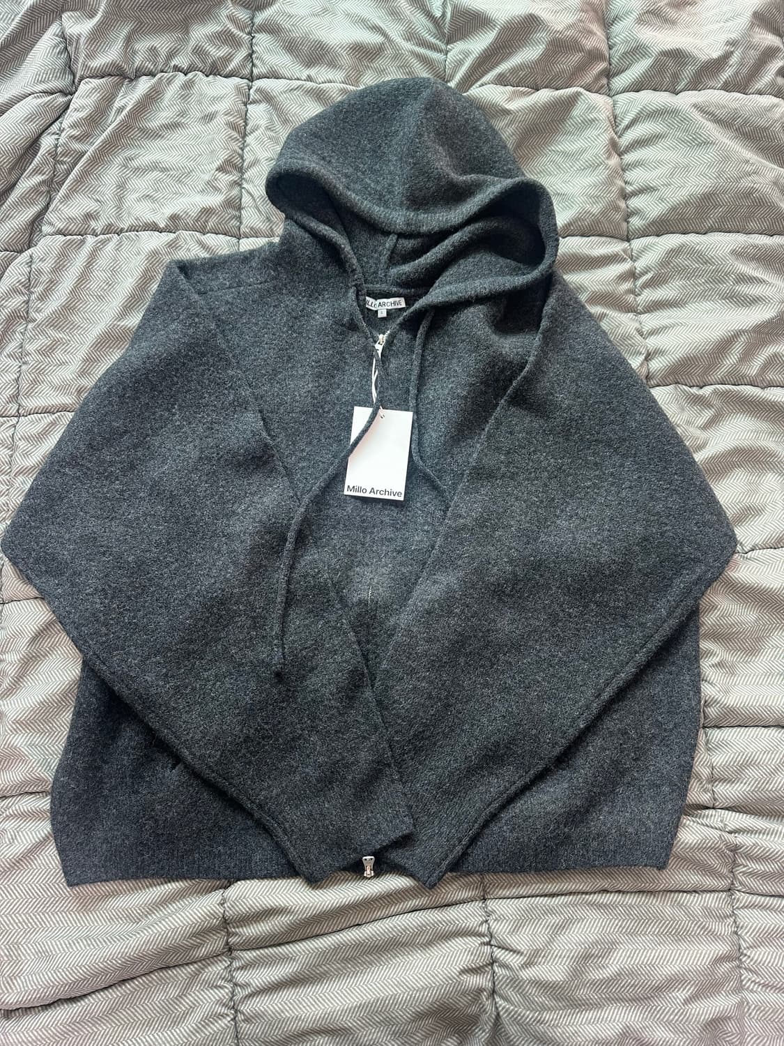 밀로아카이브 로앙니트후드집업 블랙L 상품이미지8