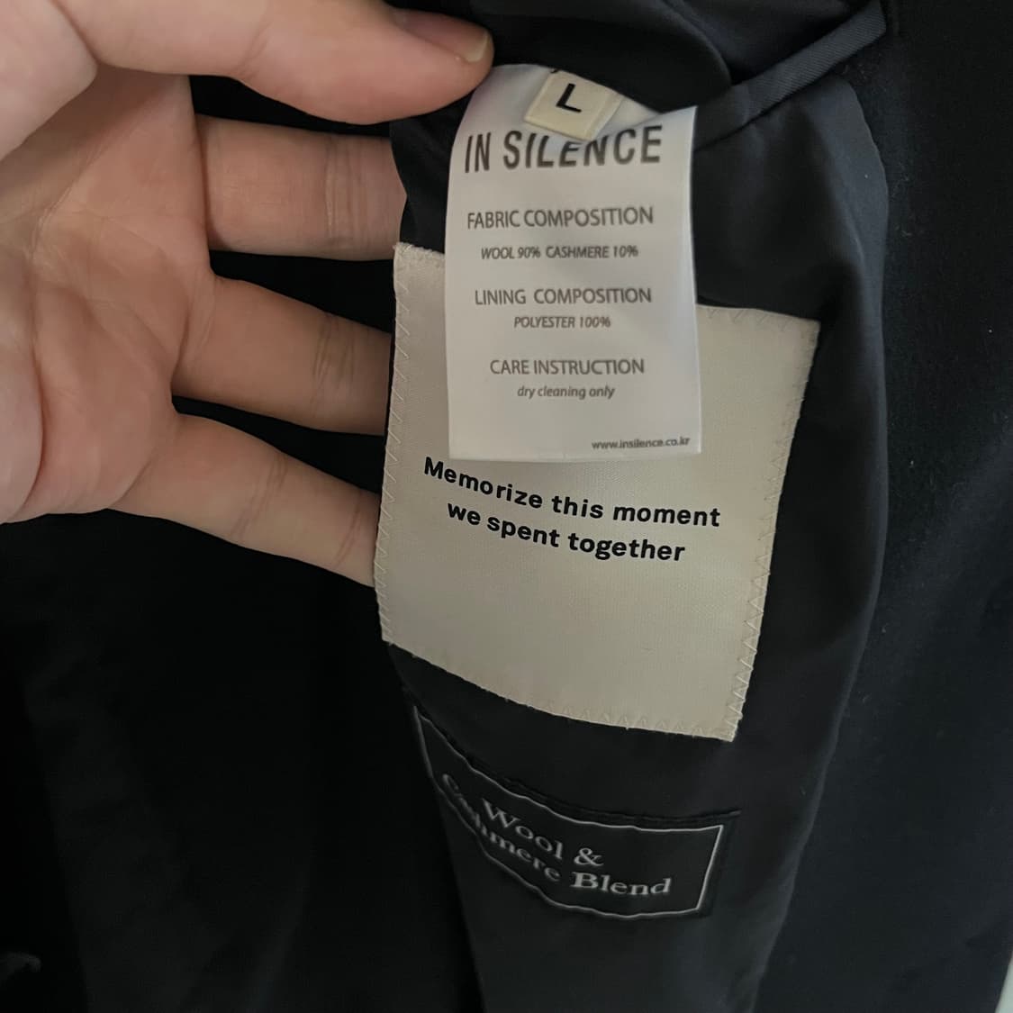 (L) 인사일런스 캐시미어 코트 블랙 상품이미지4
