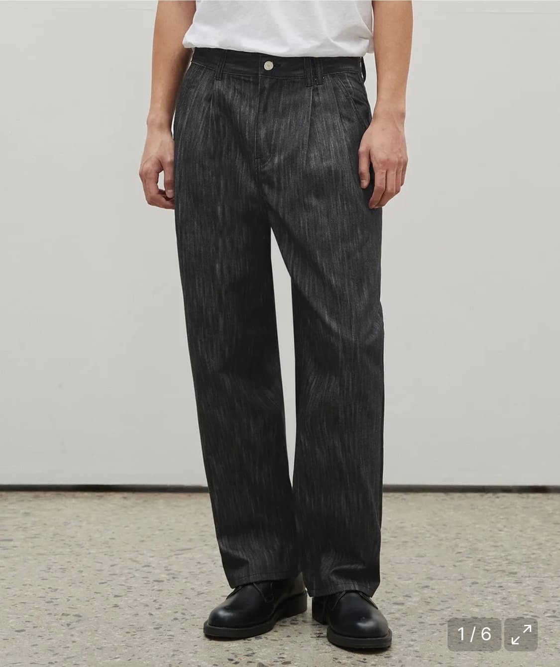 데케트 생지데님 와이드 팬츠 블랙 상품이미지1