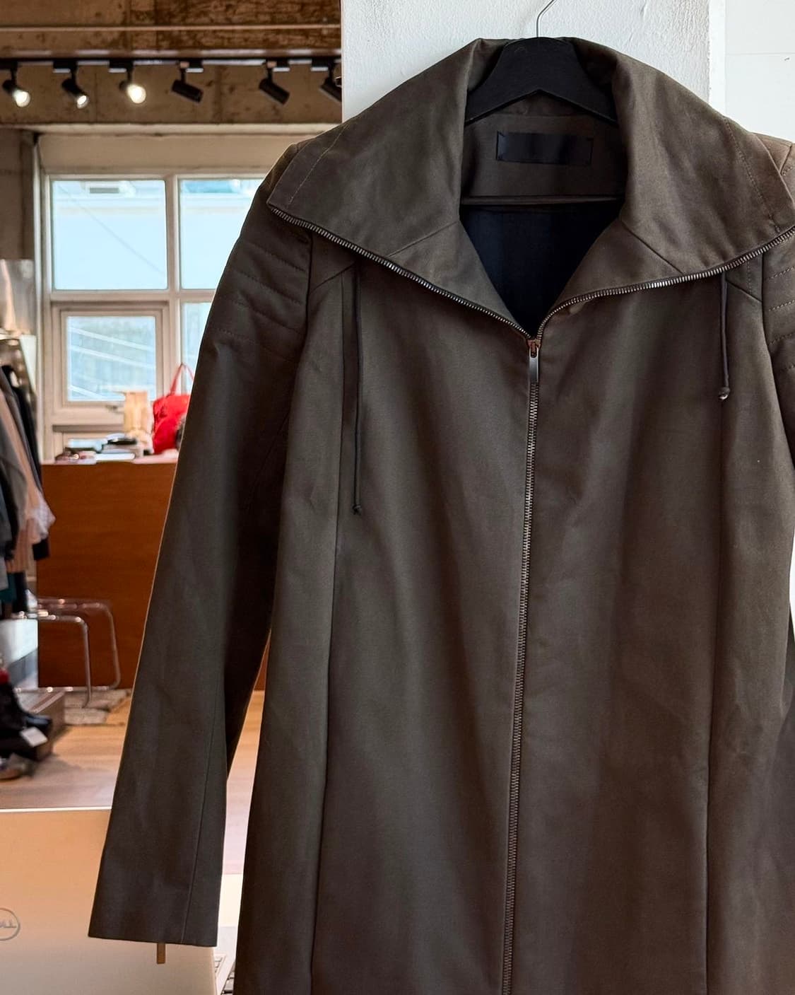 하이더 아커만 12fw 카키브라운 하이넥 집업 롱 코트 상품이미지3