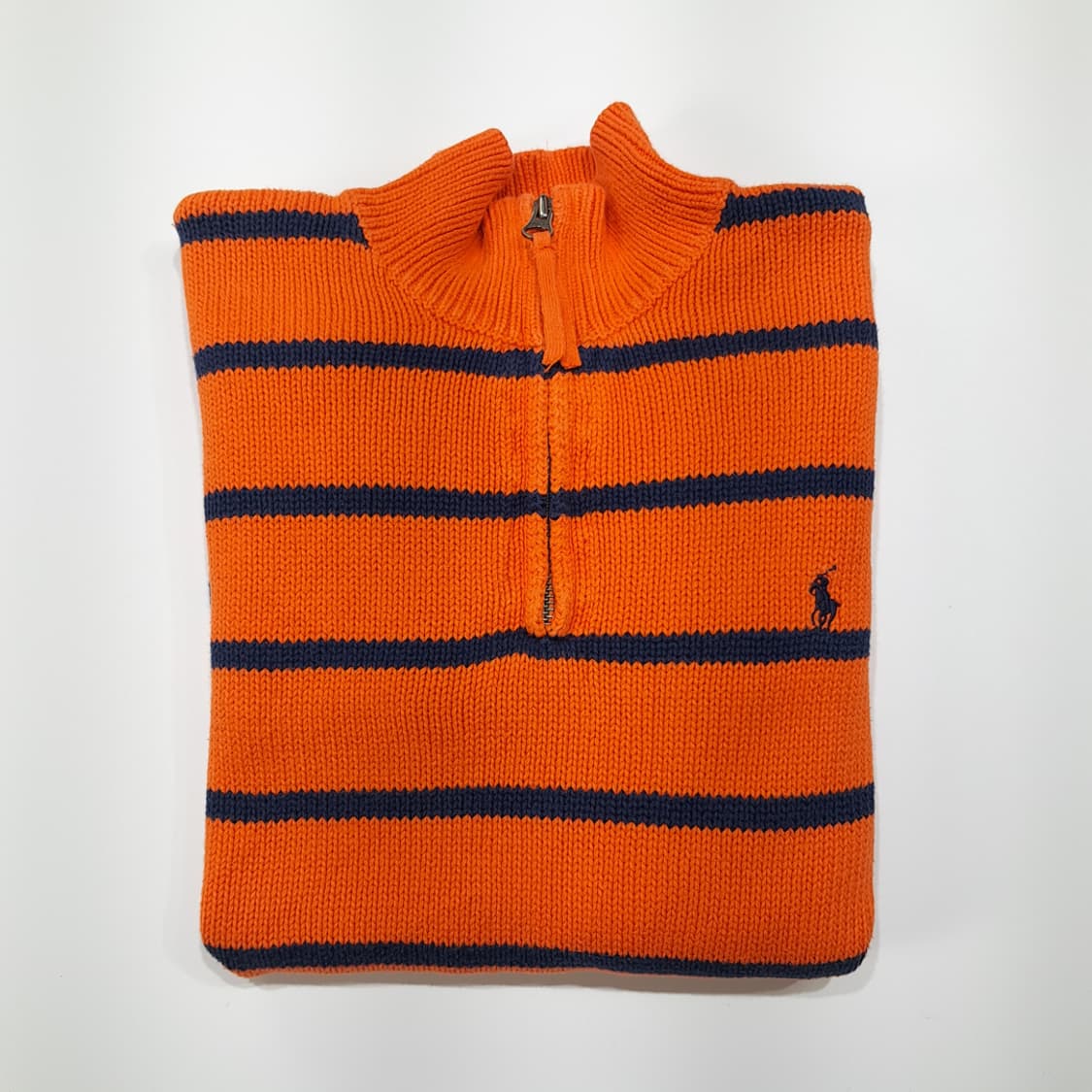 CL060 L 폴로 랄프로렌 90s 비비드 오렌지 & 네이비 스트라이프 상품이미지8