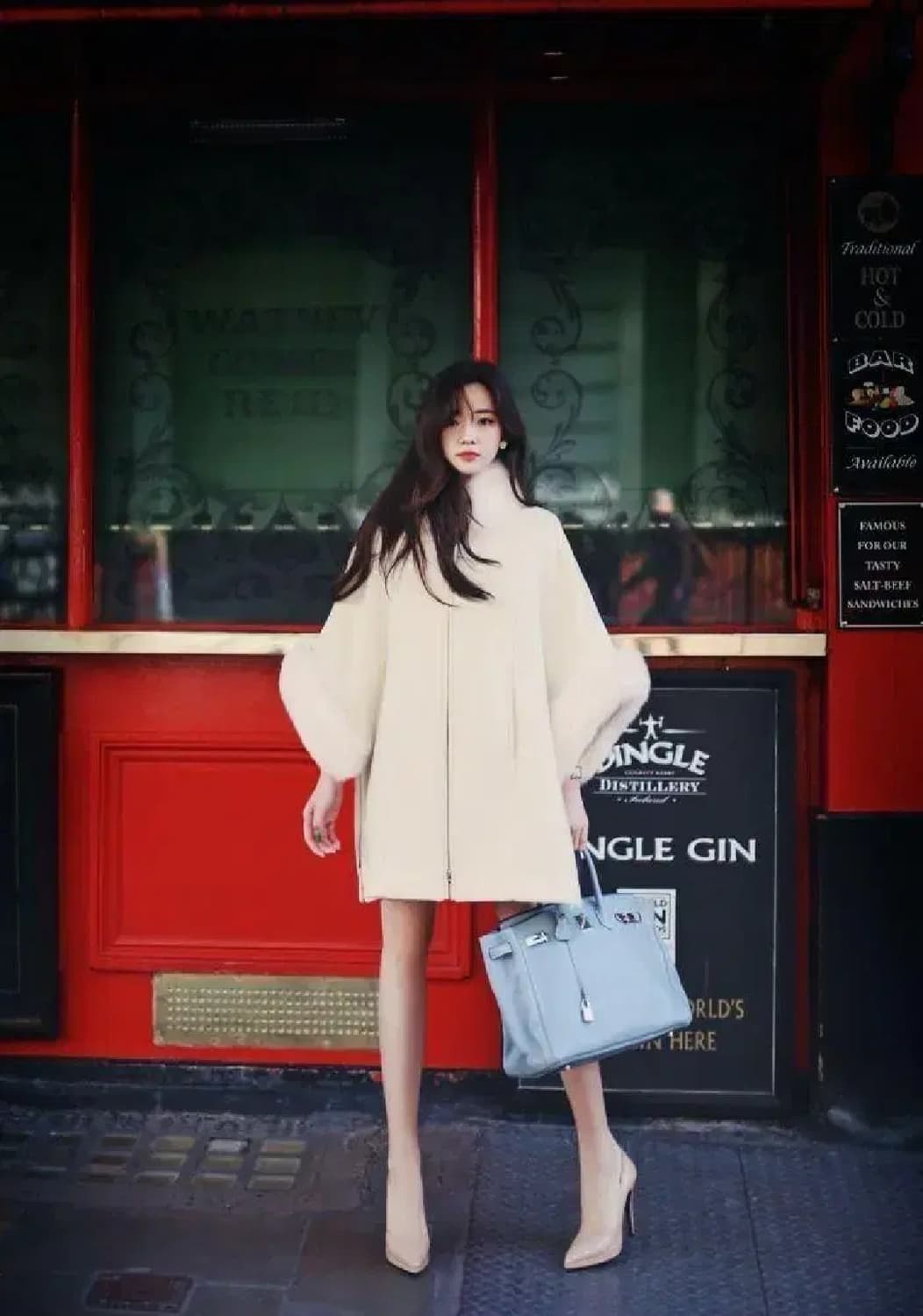 밀크코코아빈티지망토케이프판초코트박시핏달천롱코트밀코페이크퍼코트 상품이미지1