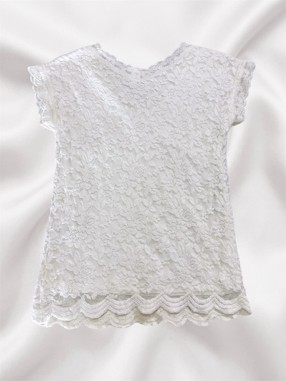 올리브데올리브 크림 화이트 레이스 탑 M 상품이미지2