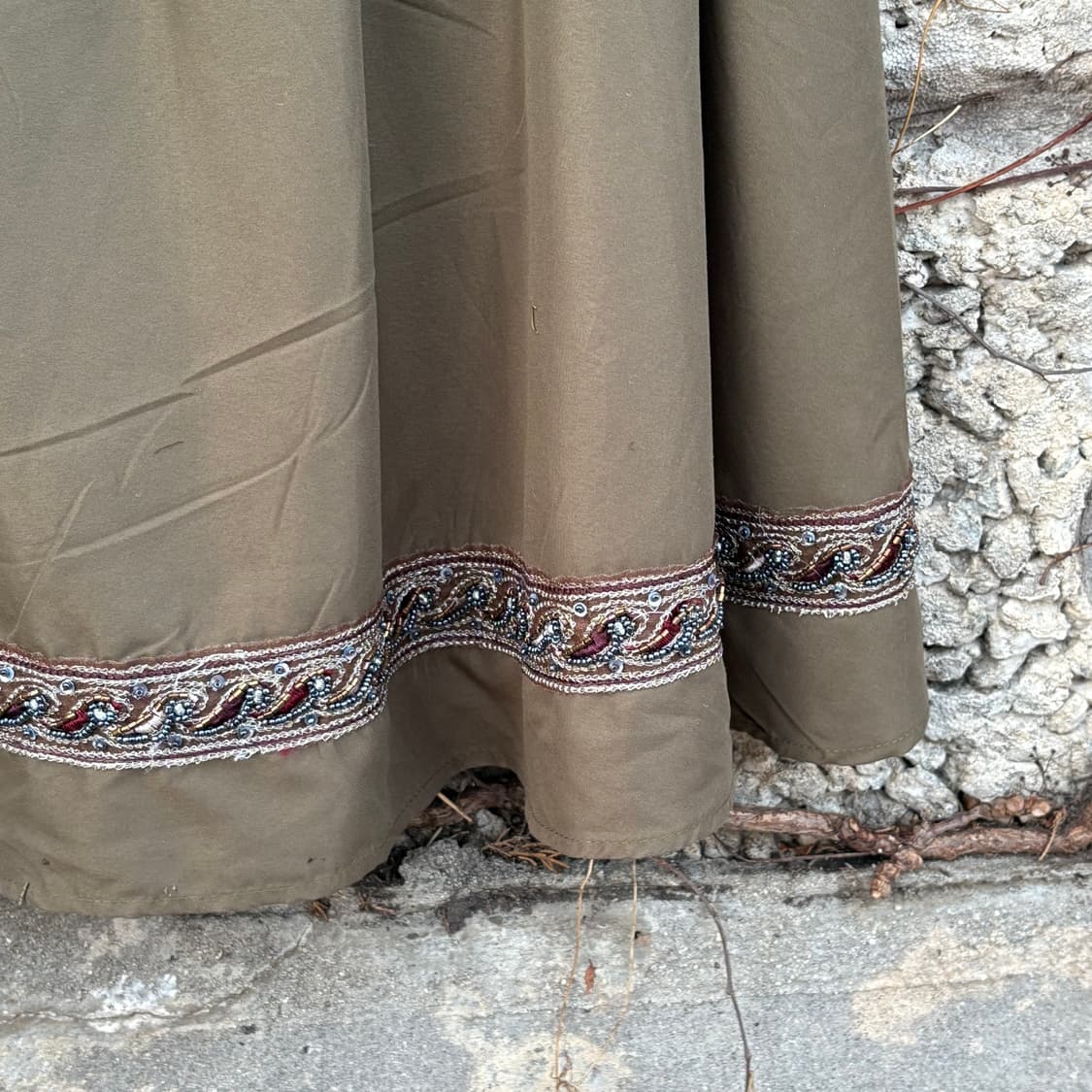 빈티지 코르셋 플레어스커트 Y2k 펑크 비즈 포인트 치마 상품이미지3