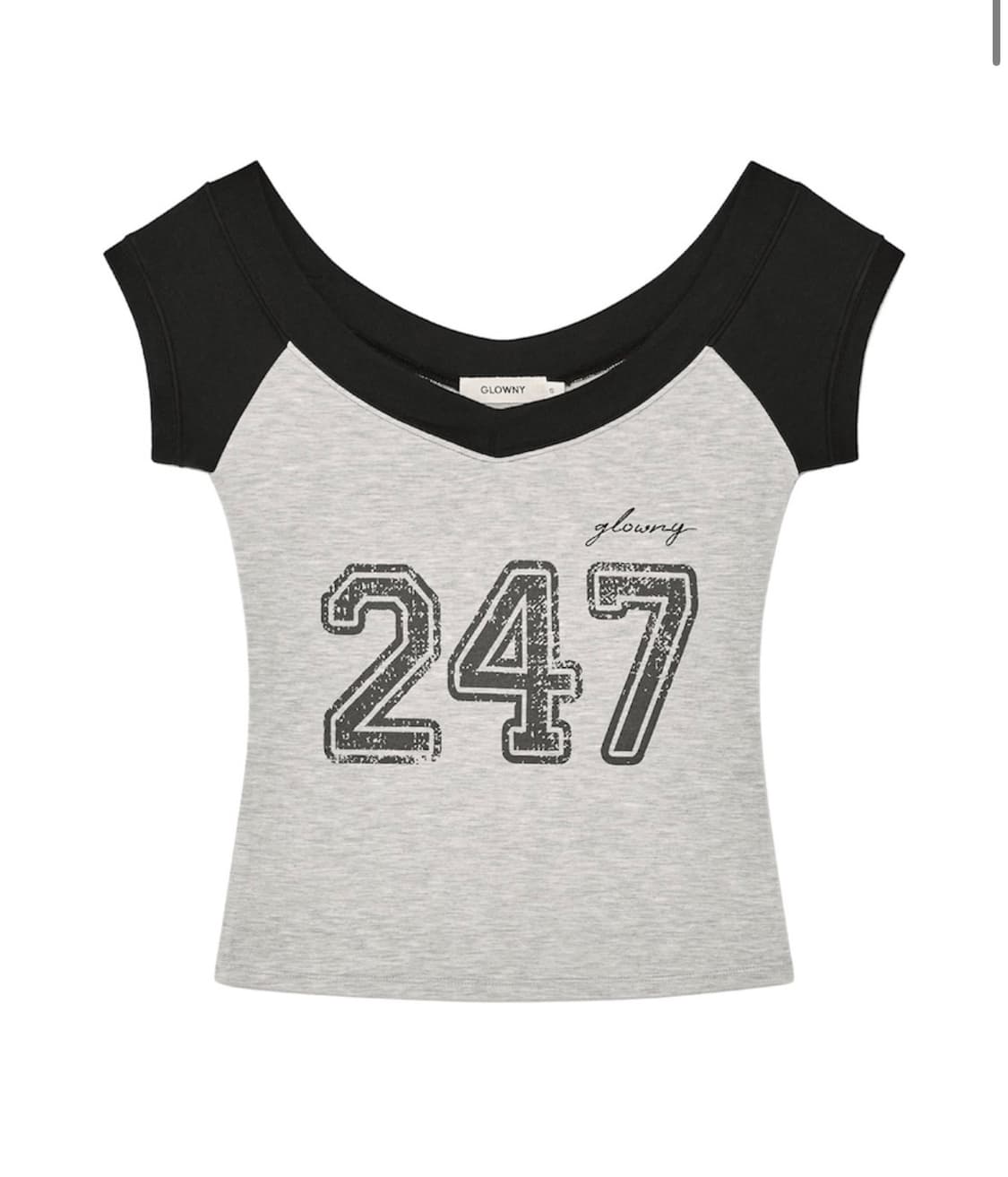 글로니 247 snug tee white melange 코이세이오 y2k 상품이미지2