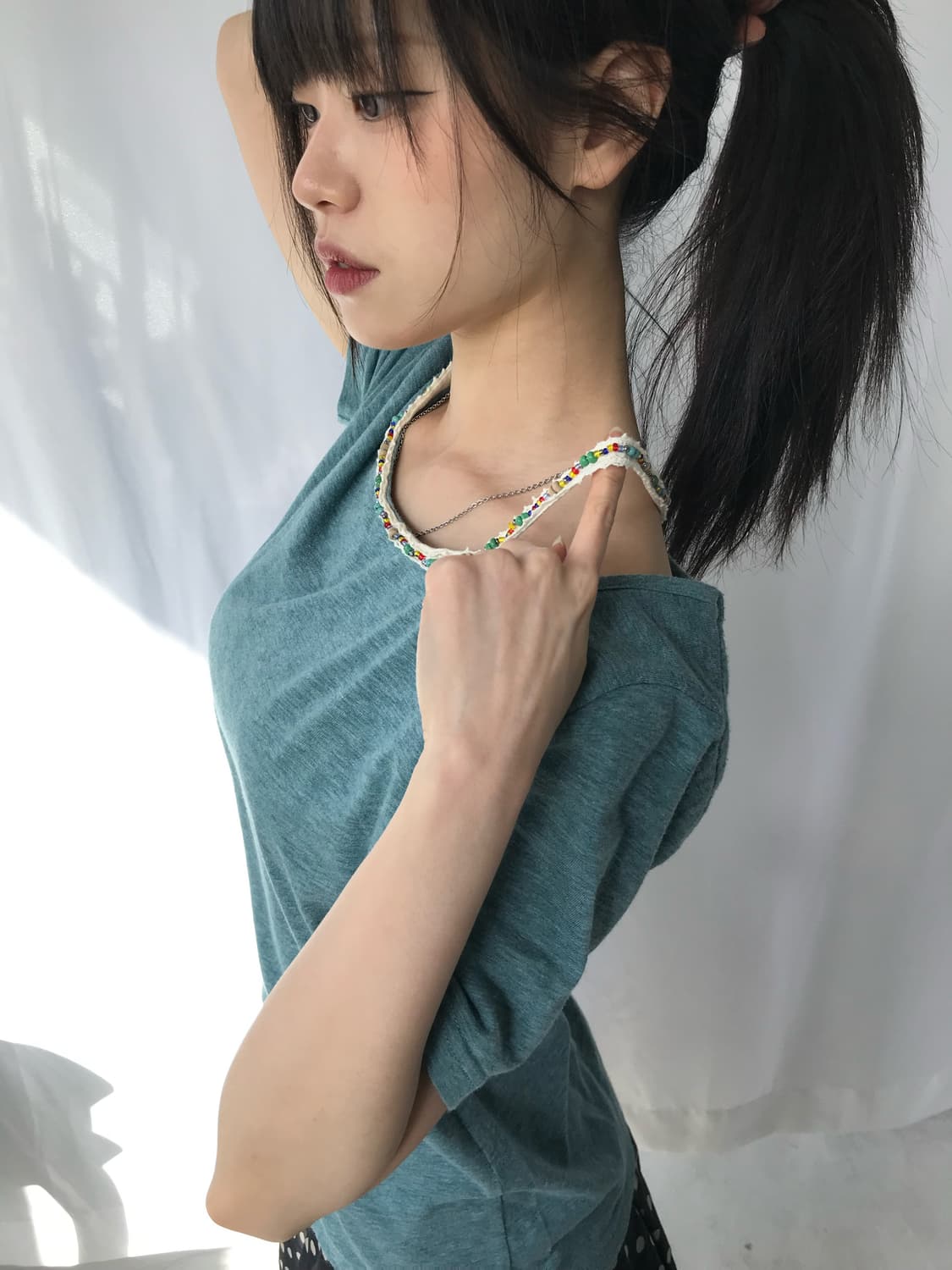 블루 비즈 티셔츠 상품이미지1