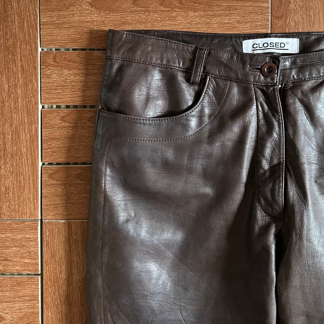 90’s Closed genuine leather pants 상품이미지4