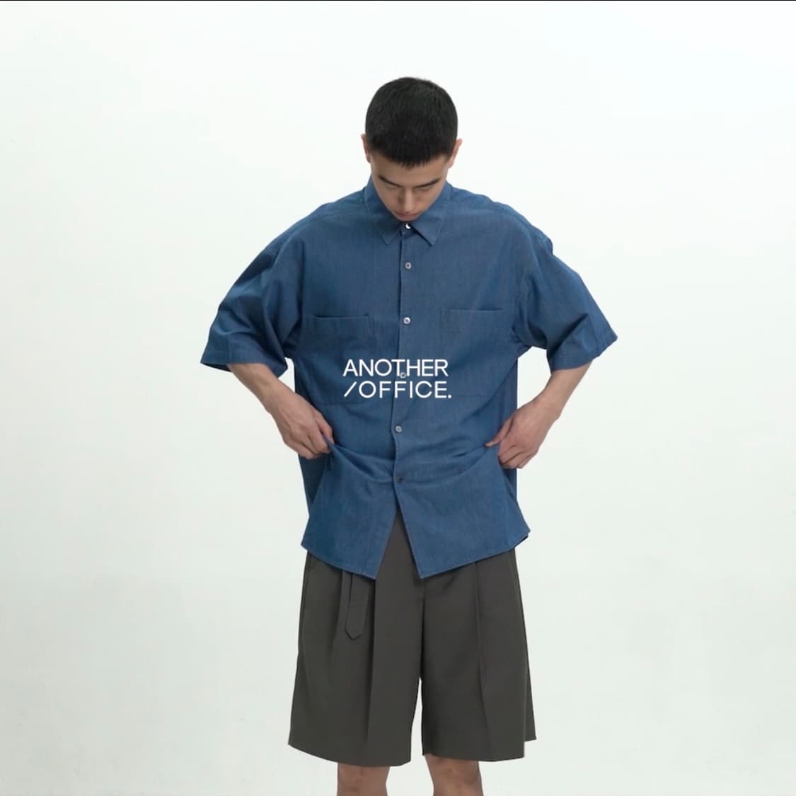 어나더오피스 라이터셔츠 인디고 1 상품이미지2