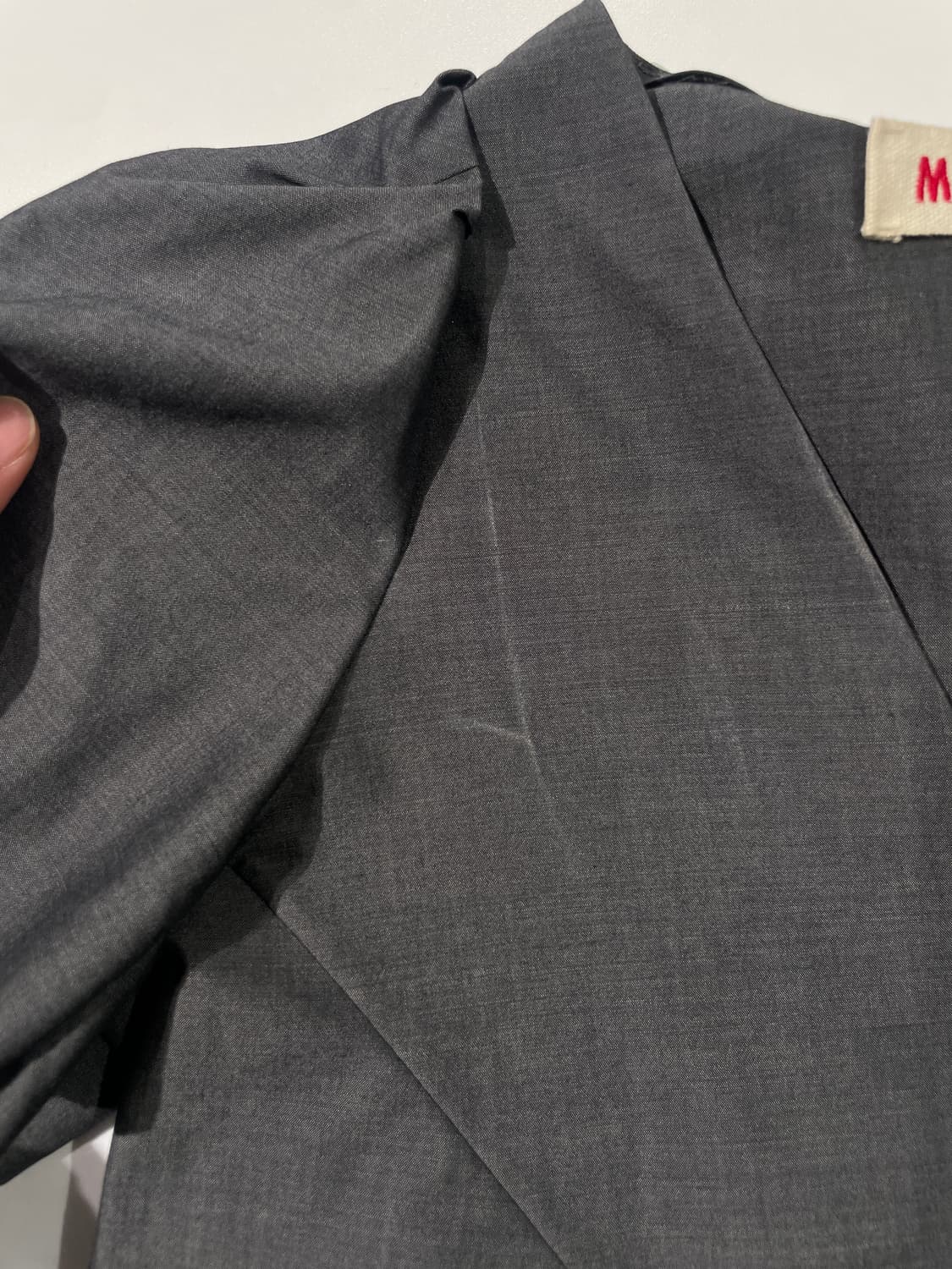 마르니 차콜 퍼프 슬리브 V넥 코튼 미디 원피스 상품이미지10