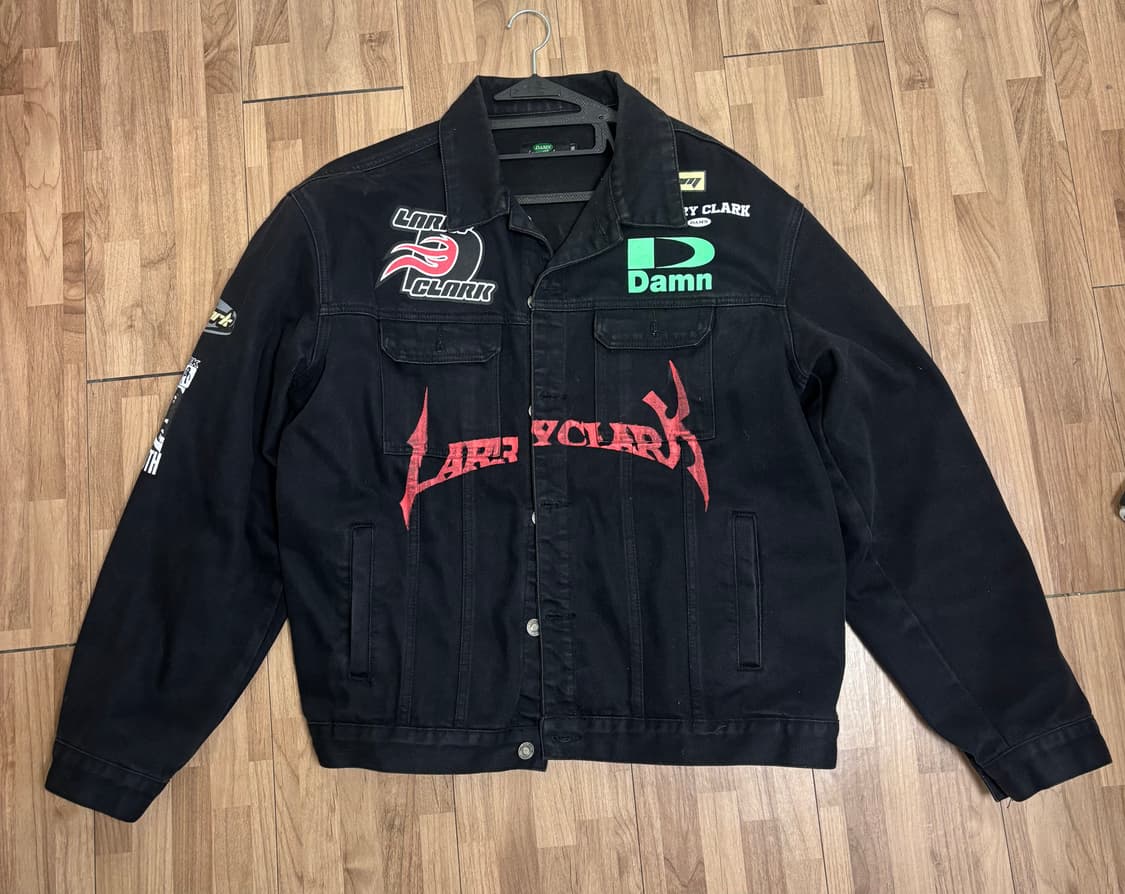 래리클락 데님 로고 트러커 자켓 블랙 XL 상품이미지1
