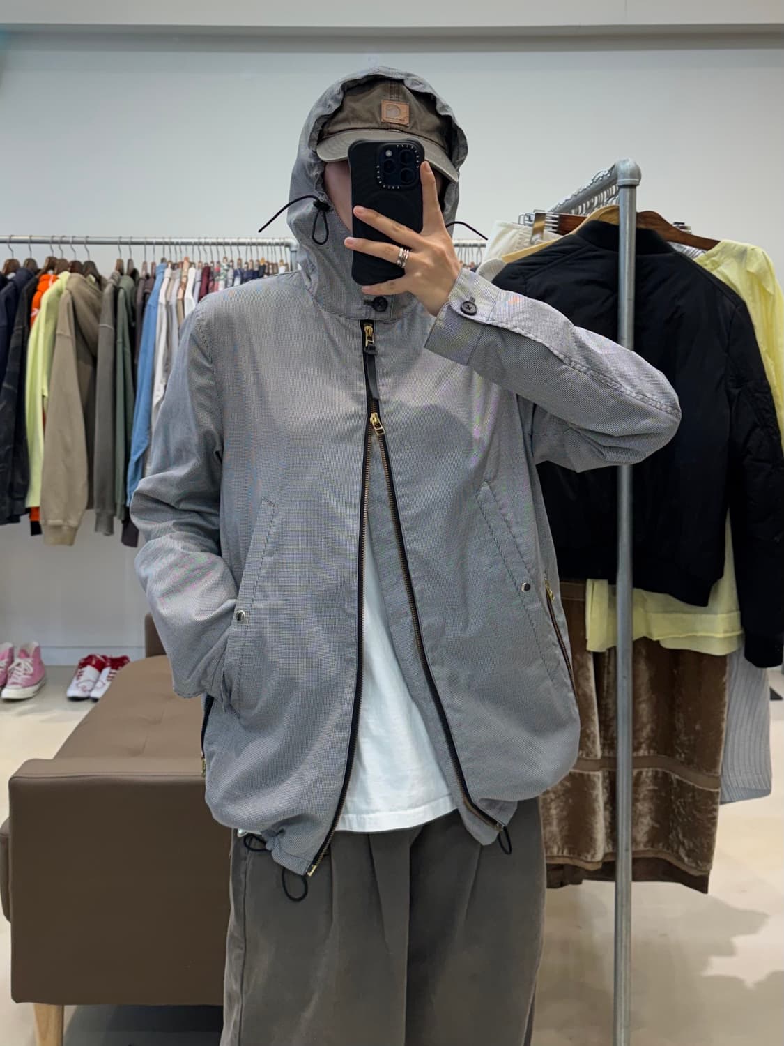 폴스미스 체크 후드 블루종 자켓 상품이미지5