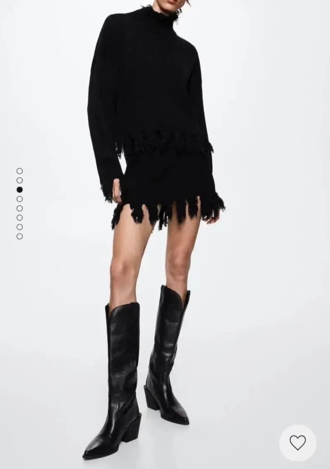 망고 블랙 프린지 니트스커트 S 상품이미지2