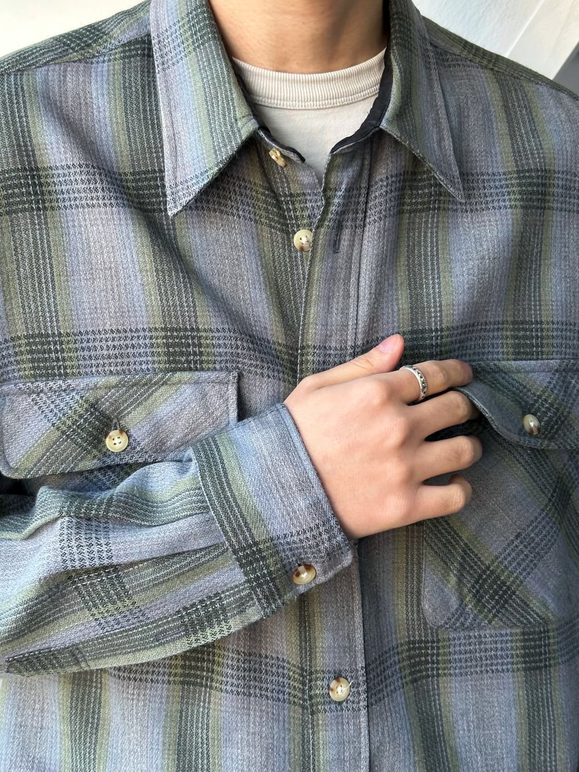 Acrylic woven check work shirt 상품이미지8