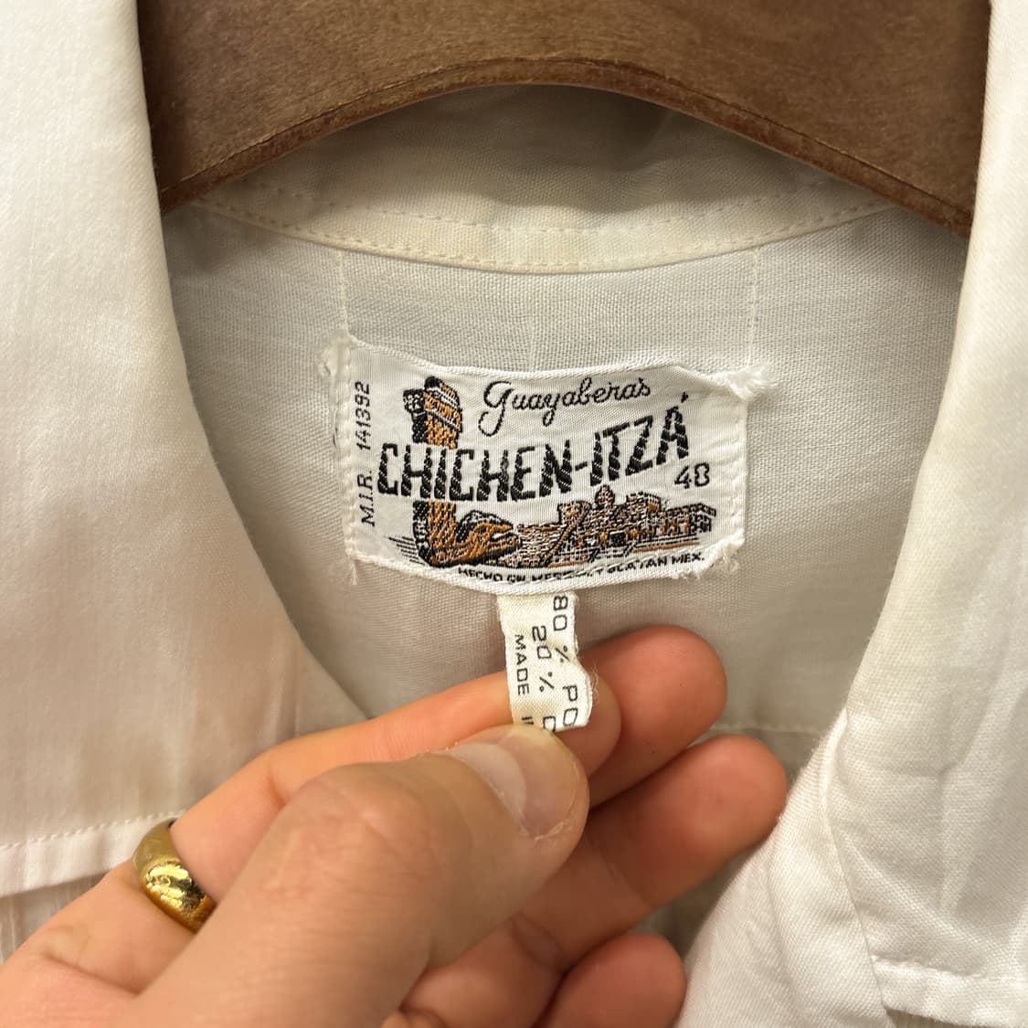 70~80s 치첸이자 오리엔탈 플로럴 구아야베라 쿠바셔츠 N1265 상품이미지9