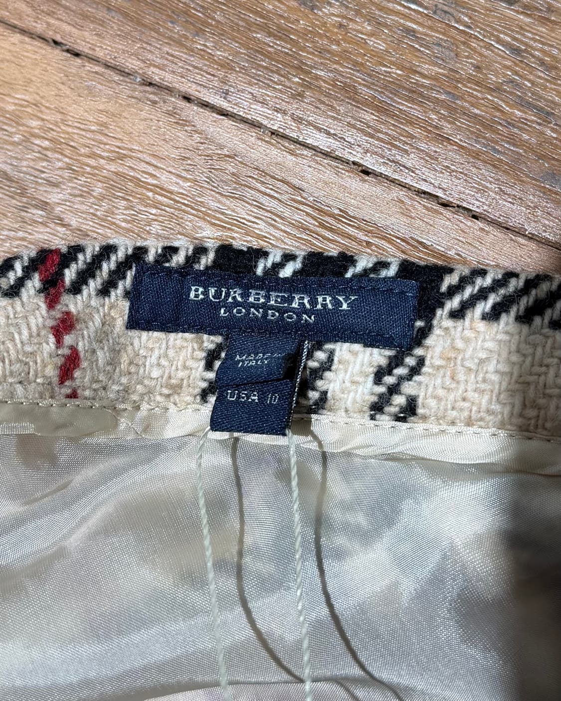 버버리 베이지 노바체크 울 미디스커트 상품이미지7