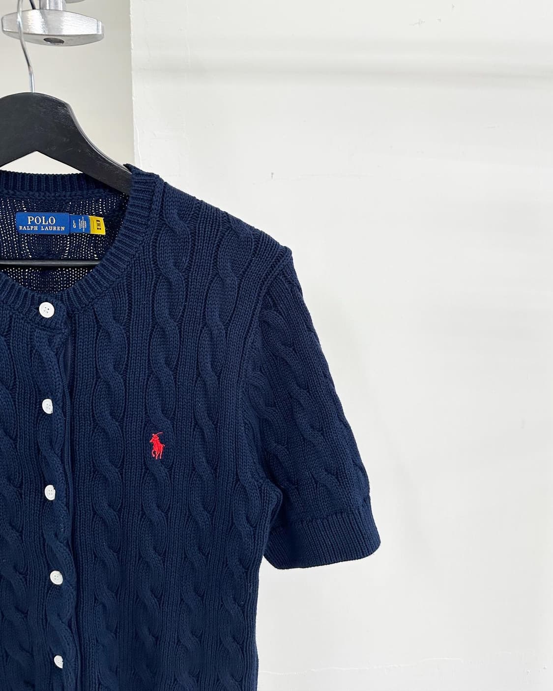 폴로랄프로렌 네이비 레드포니 케이블 하프 가디건  상품이미지4