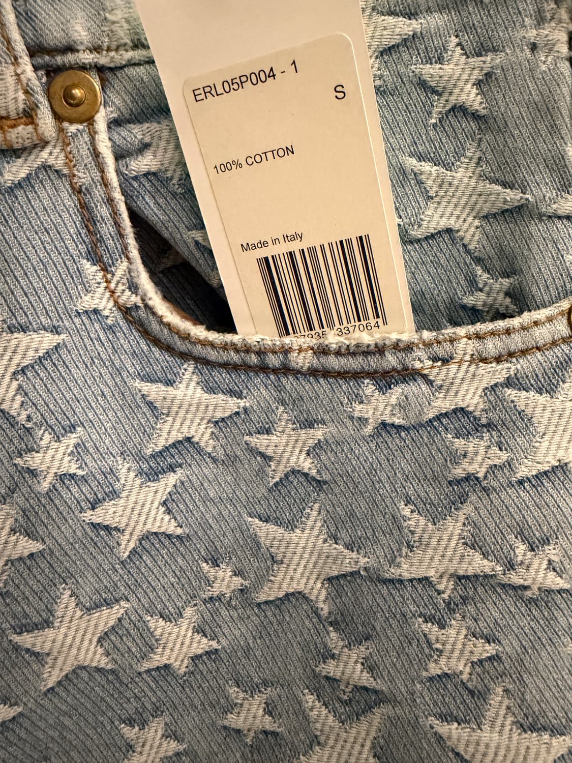 ERL star jacquard 별 자수 데님진 S  상품이미지7