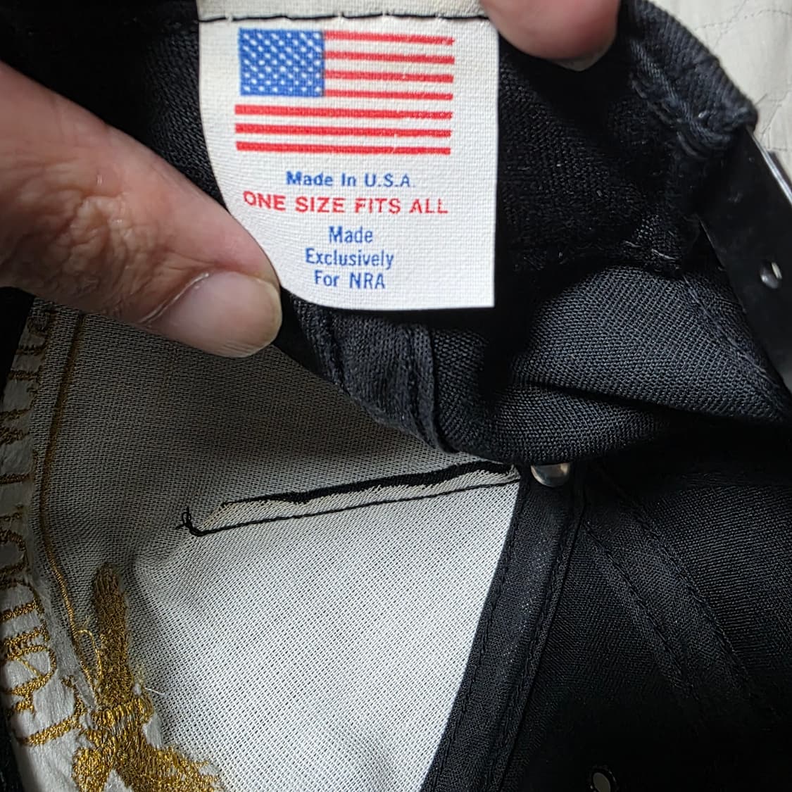 [OS] 빈티지 NRA 골든이글 베이지 5패널 블랙 캡 썬페이딩 상품이미지5