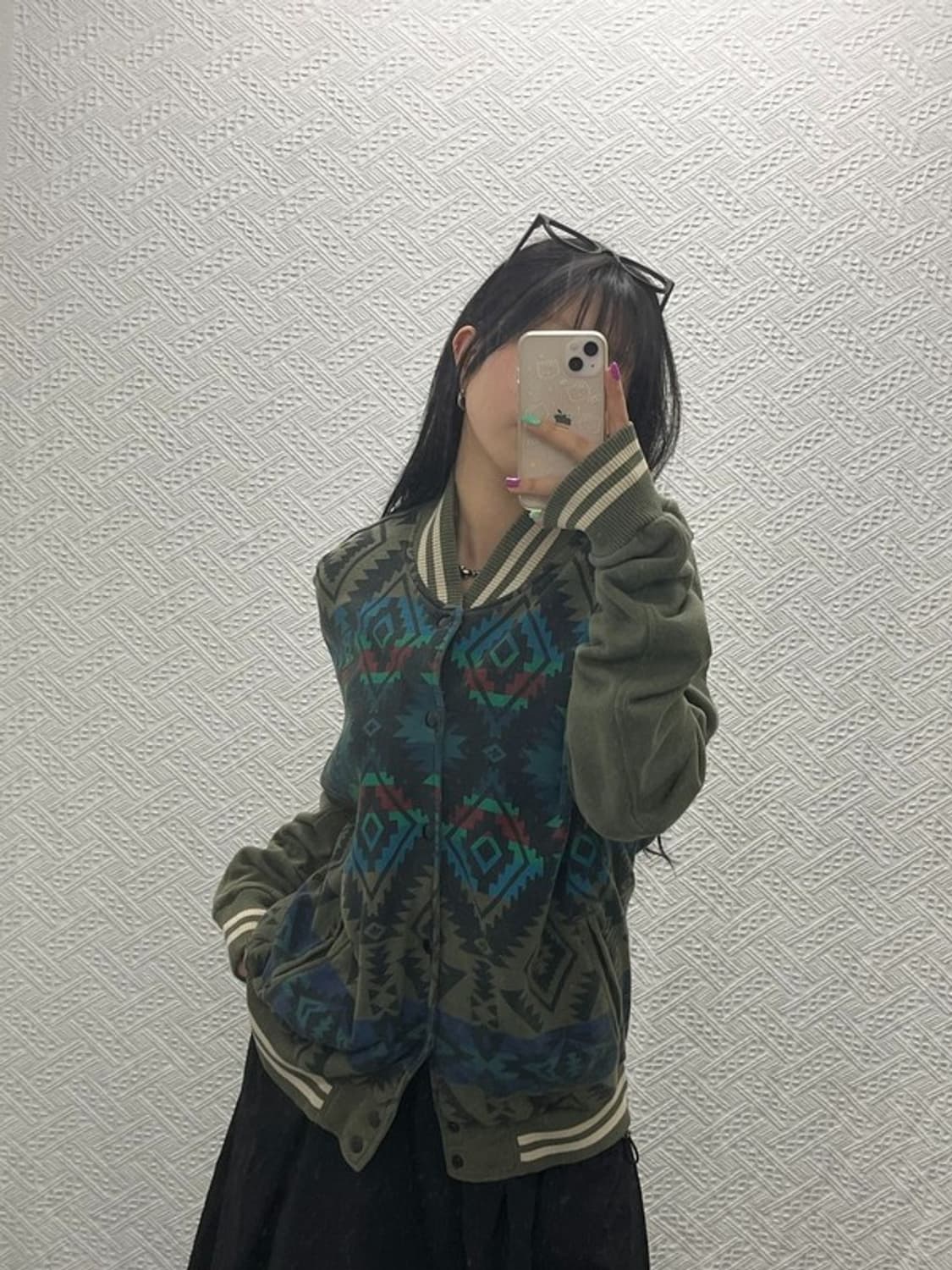 데님앤서플라이 랄프로렌 빈티지 패턴 야구잠바 바시티자켓 XL C06608 상품이미지1