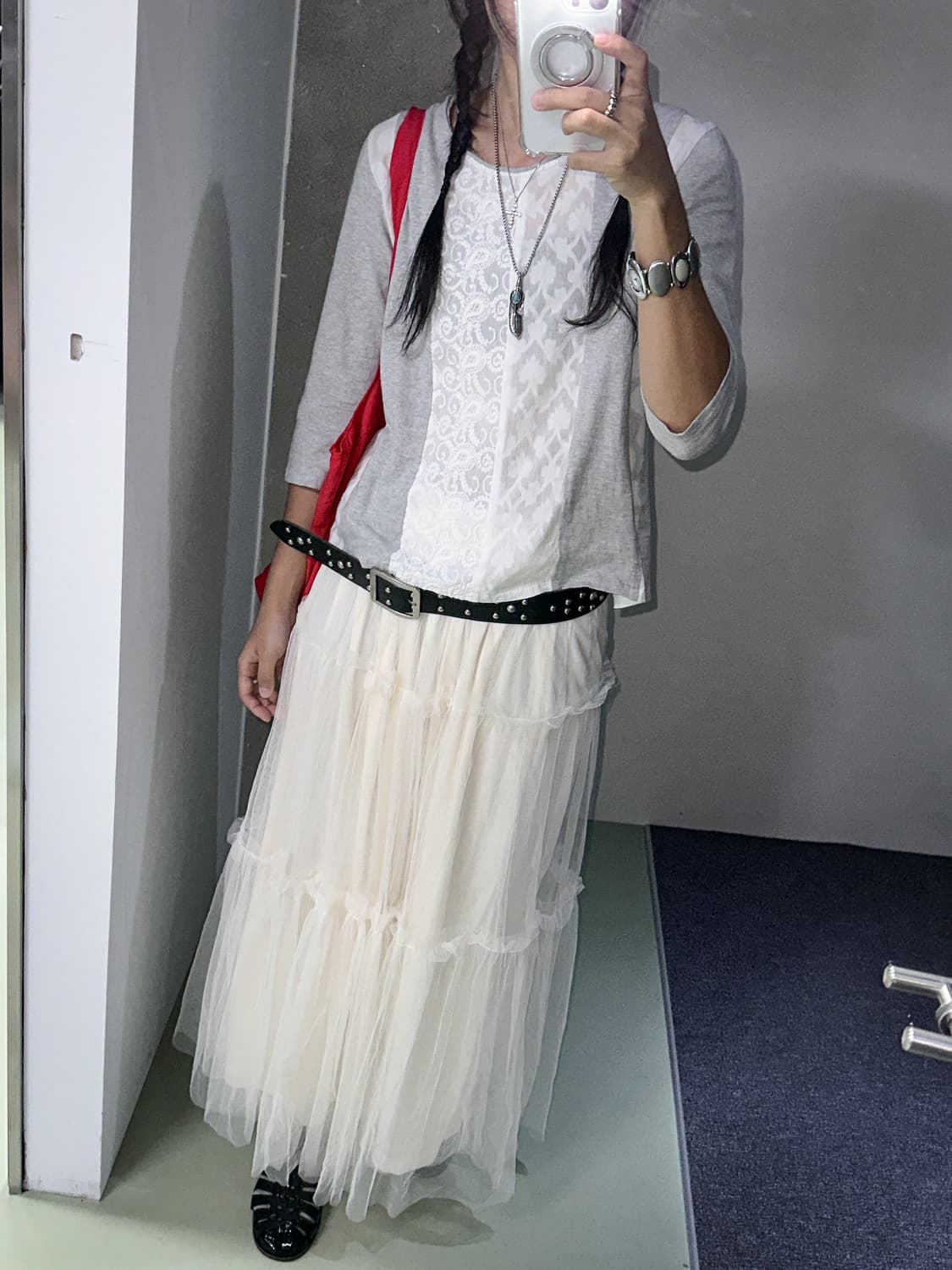 mix lace pannel top 상품이미지6