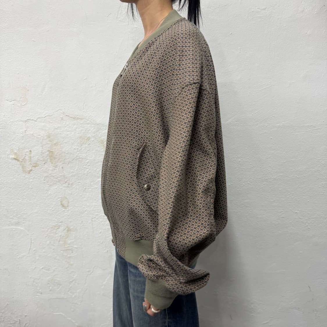 TRISECT2 by JSWORK 다크그린 베이지 에스닉 자카드 블루종 상품이미지2