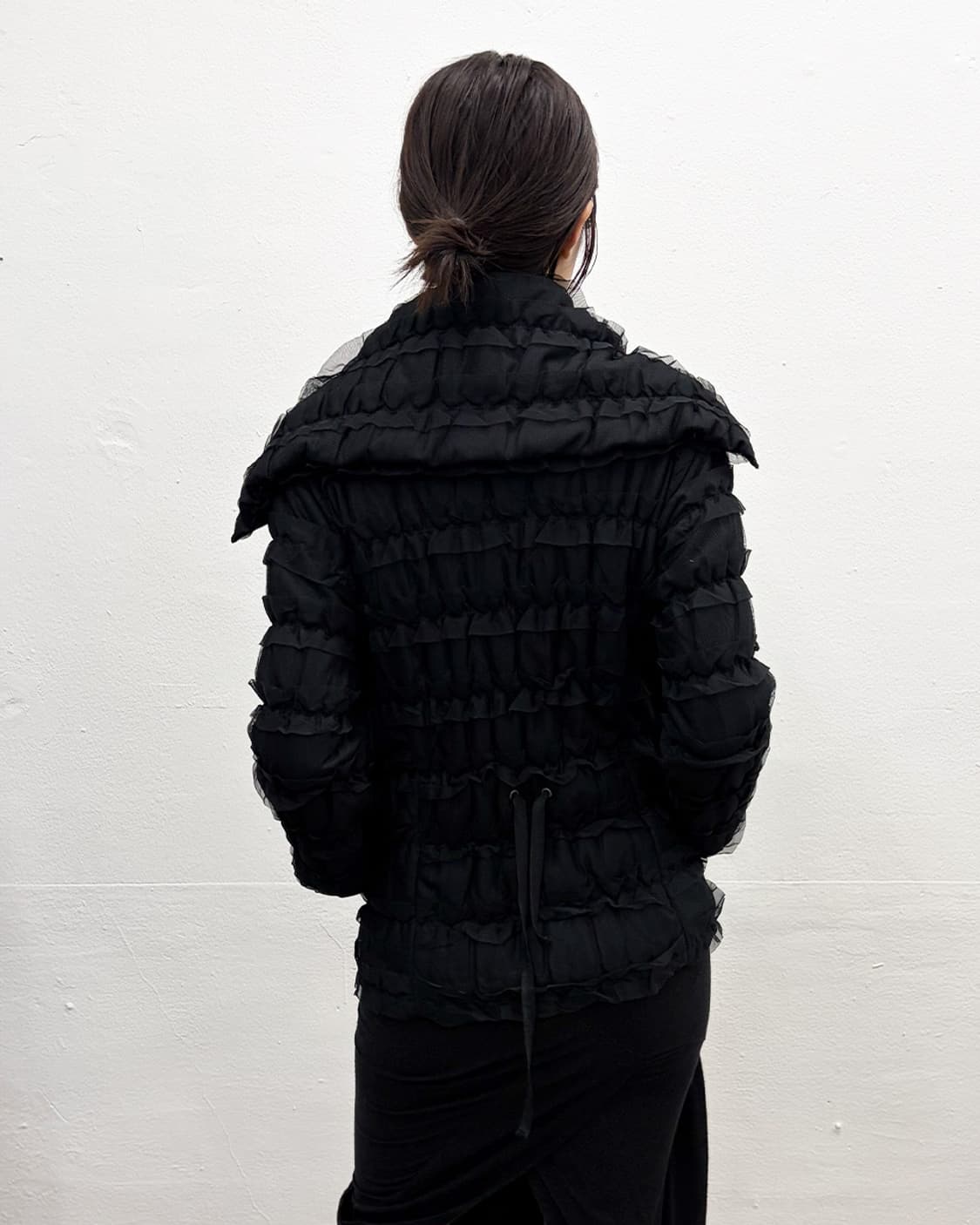 빈티지 레이스 트리밍 하이넥 자켓 상품이미지3