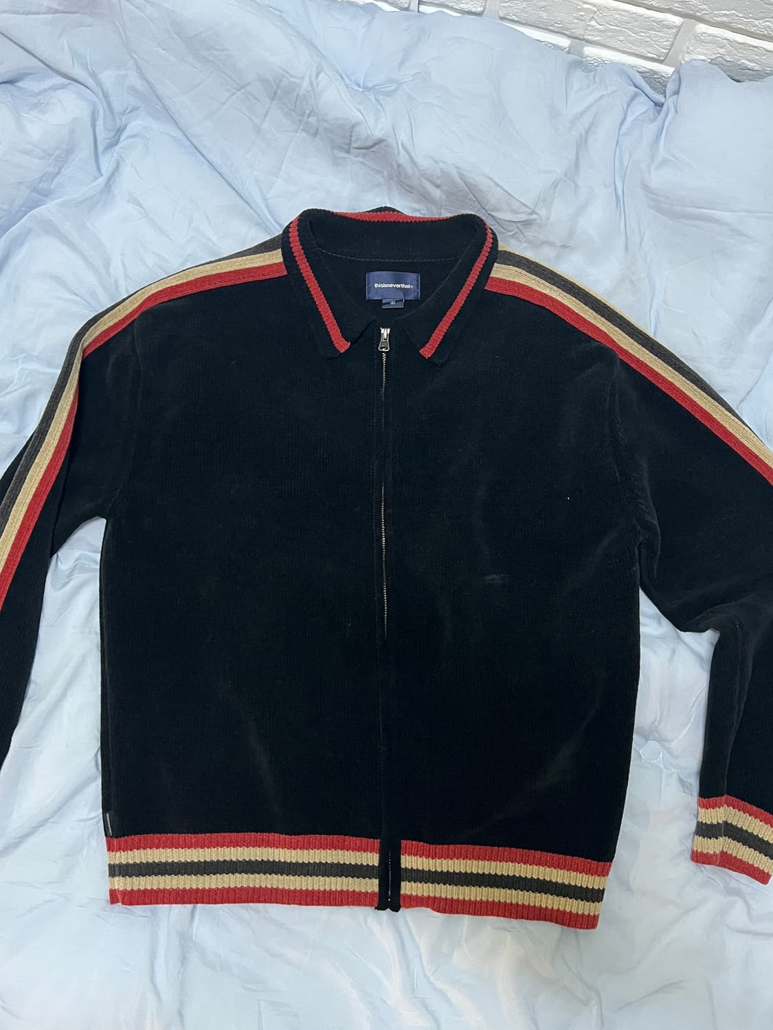 디즈이즈네버댓 골덴 니트집업 L사이즈 상품이미지1