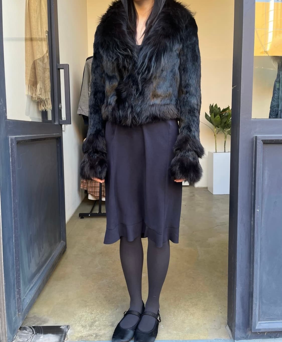 Sly 블랙 퍼자켓 상품이미지2