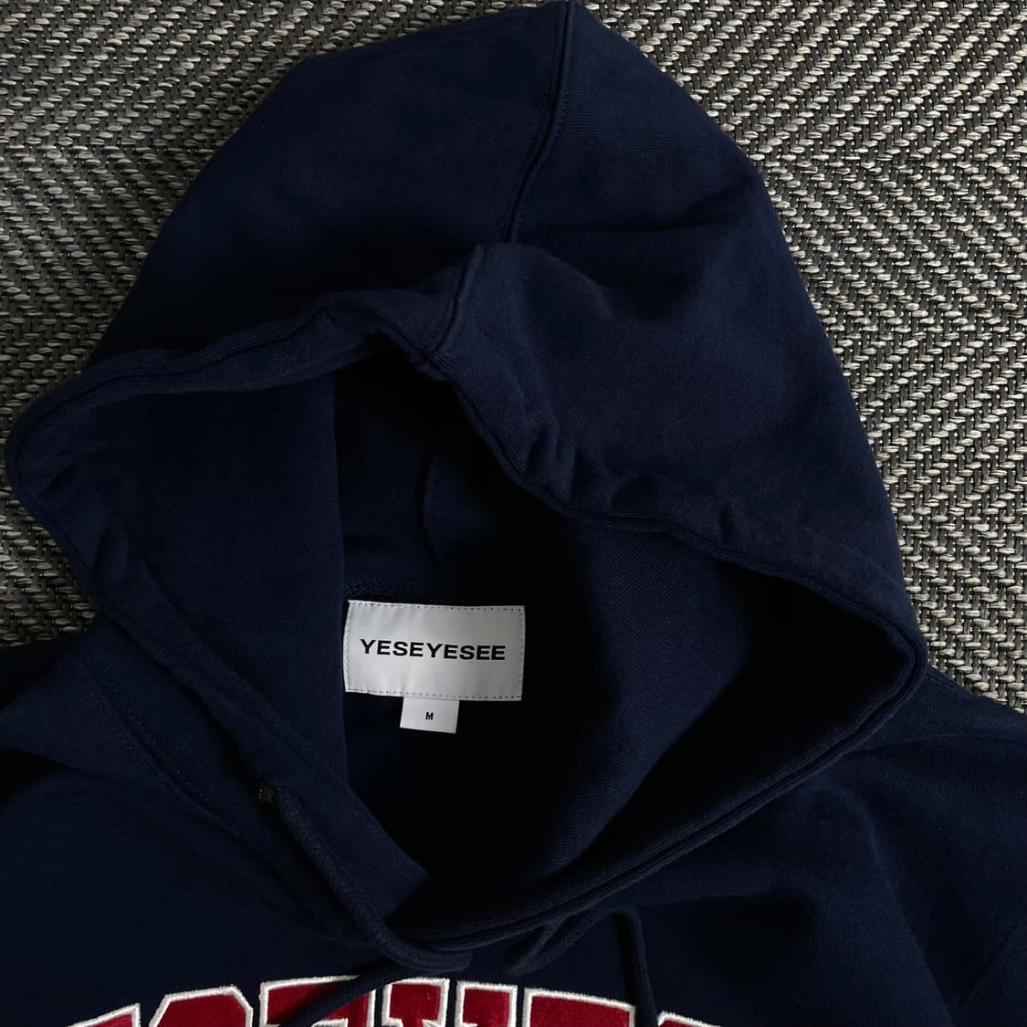 예스아이씨 빅로고 박시핏 네이비 후드 티셔츠y 3036 상품이미지5