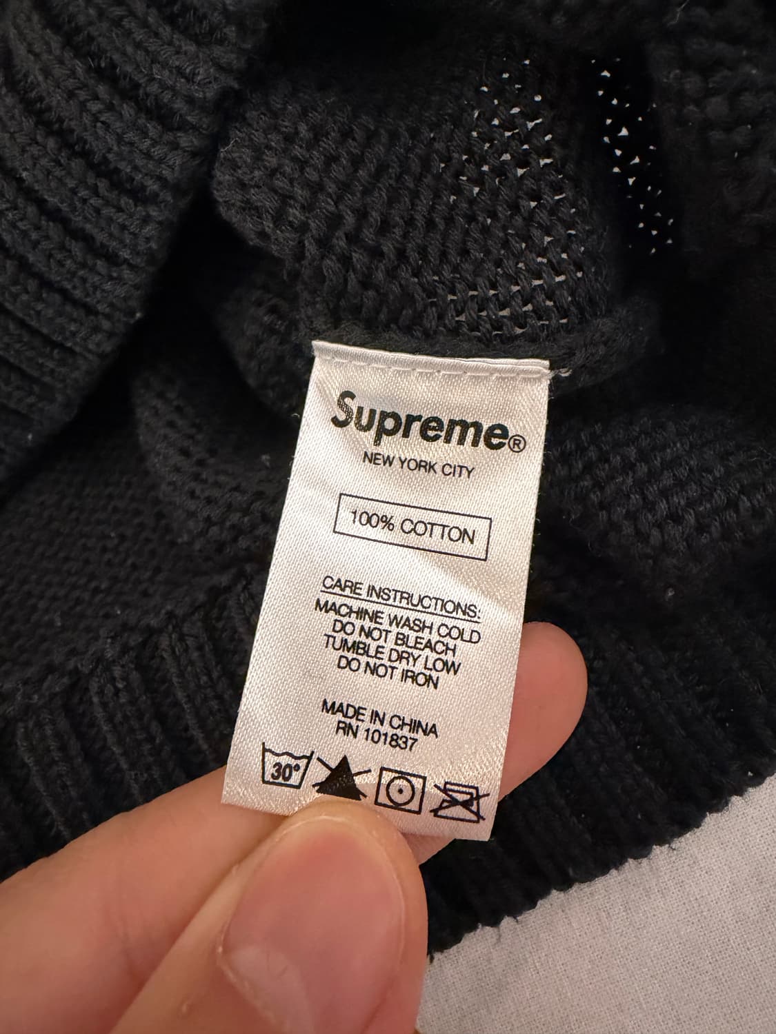 20SS 슈프림 백로고 니트 스웨터 블랙 상품이미지6