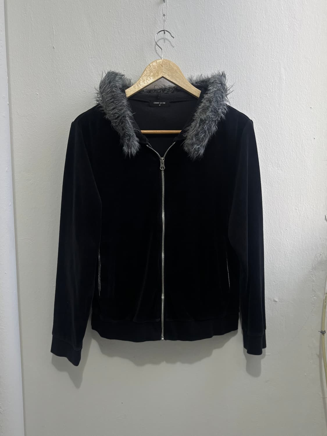 Comme Ca Ism Velvet Fur Hood Zip-Up 상품이미지1
