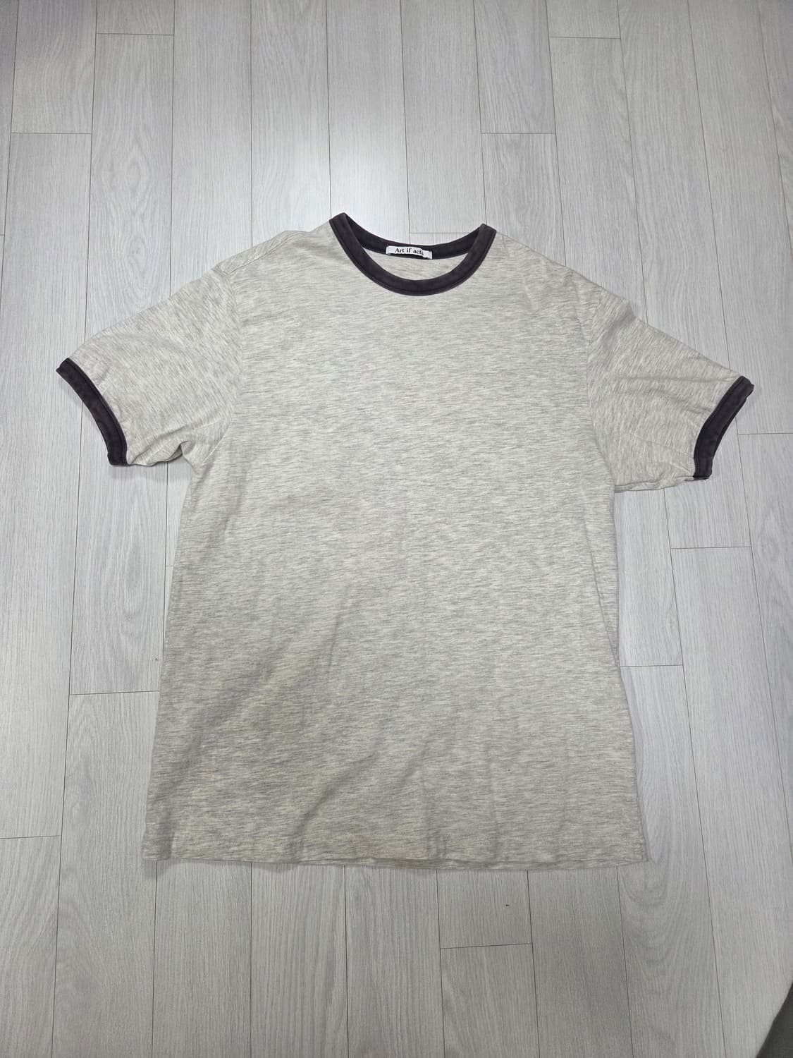 아트 이프 액츠 링거 티셔츠 오트밀 네이비 상품이미지2