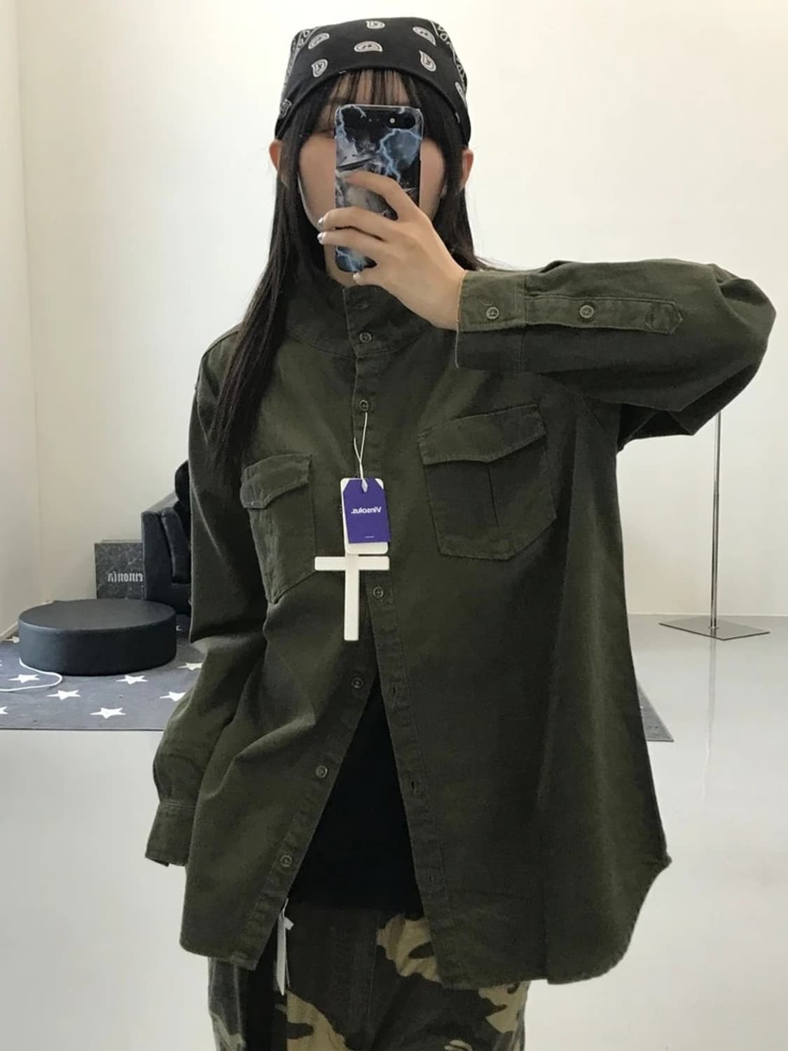 JPN 카키 셔츠 상품이미지2