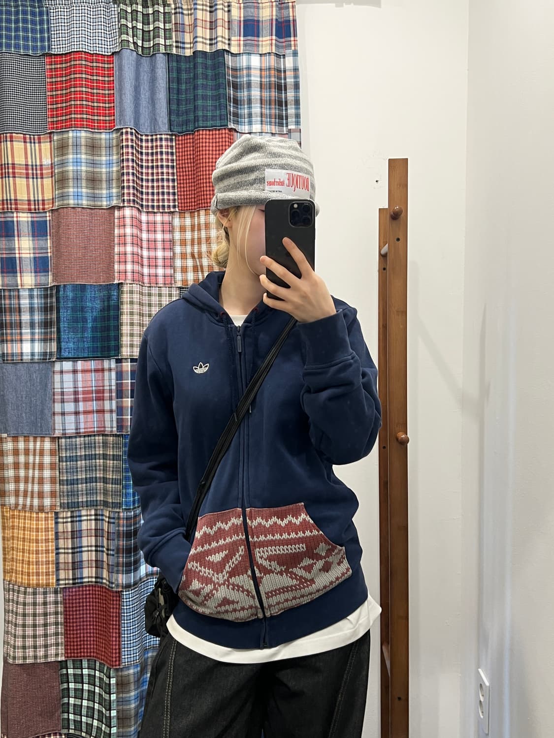 아디다스 네이비 빈티지 파이어 후드집업 상품이미지1