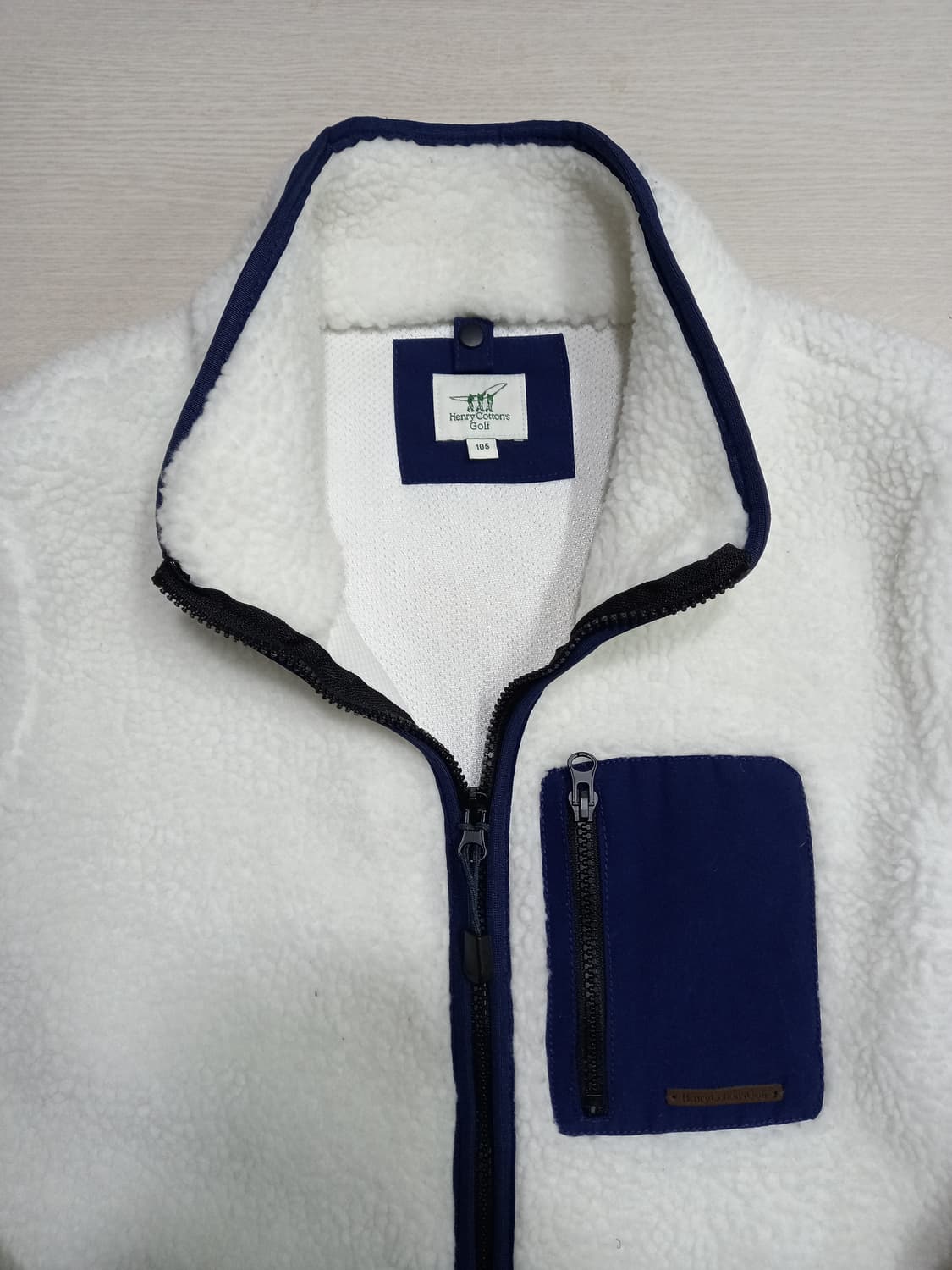 L-XL Henry Cottons 골프 뽀글이 후리스 화이트 L-687 상품이미지4