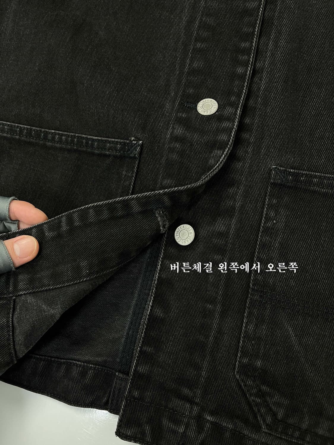 90's 폴로 랄프로렌 스톤 블랙 워시 헌팅 데님 초어 자켓 상품이미지9