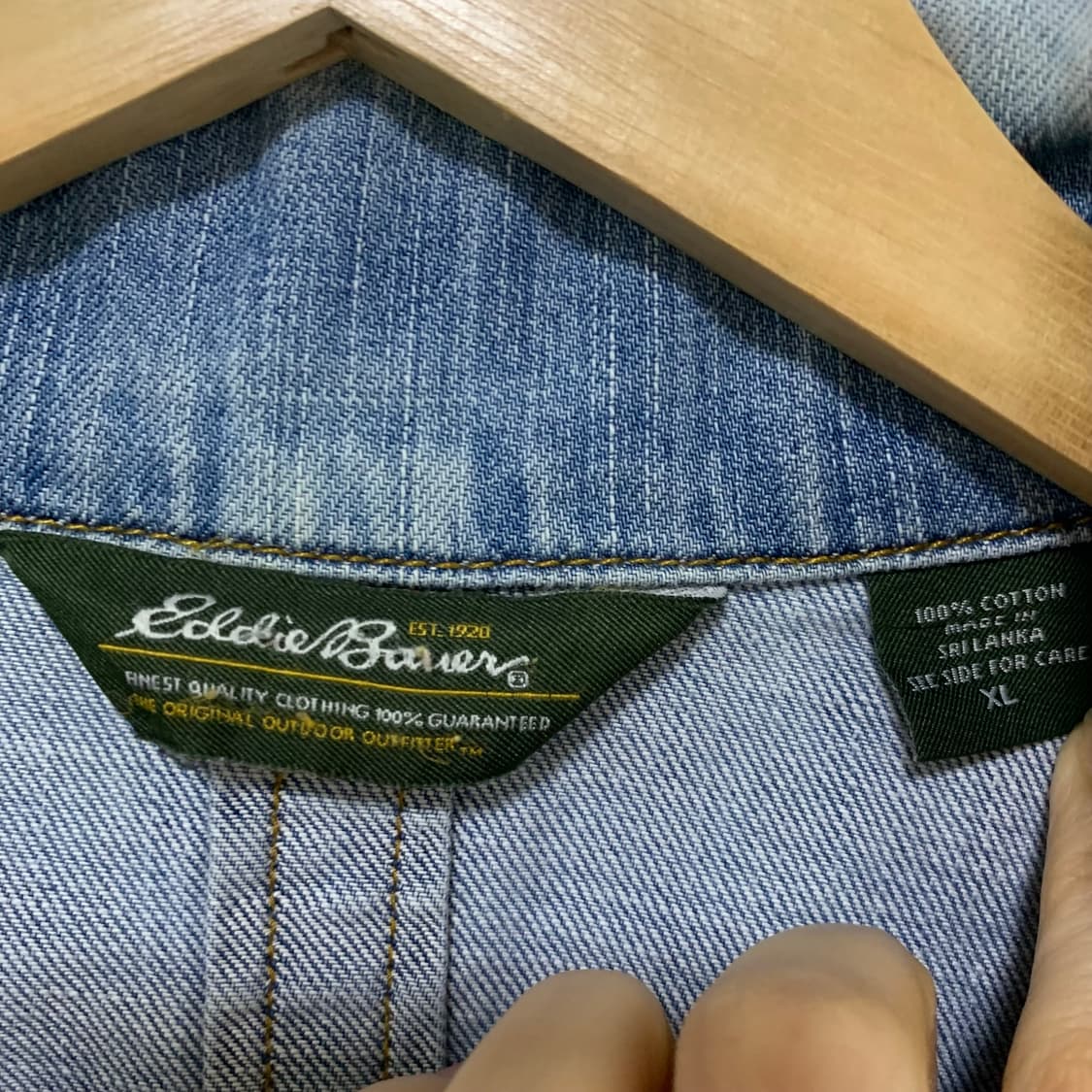 에디바우어 빈티지 데님 모토넥 봄버 자켓 워싱 00s 청자켓 여성 XL 상품이미지8