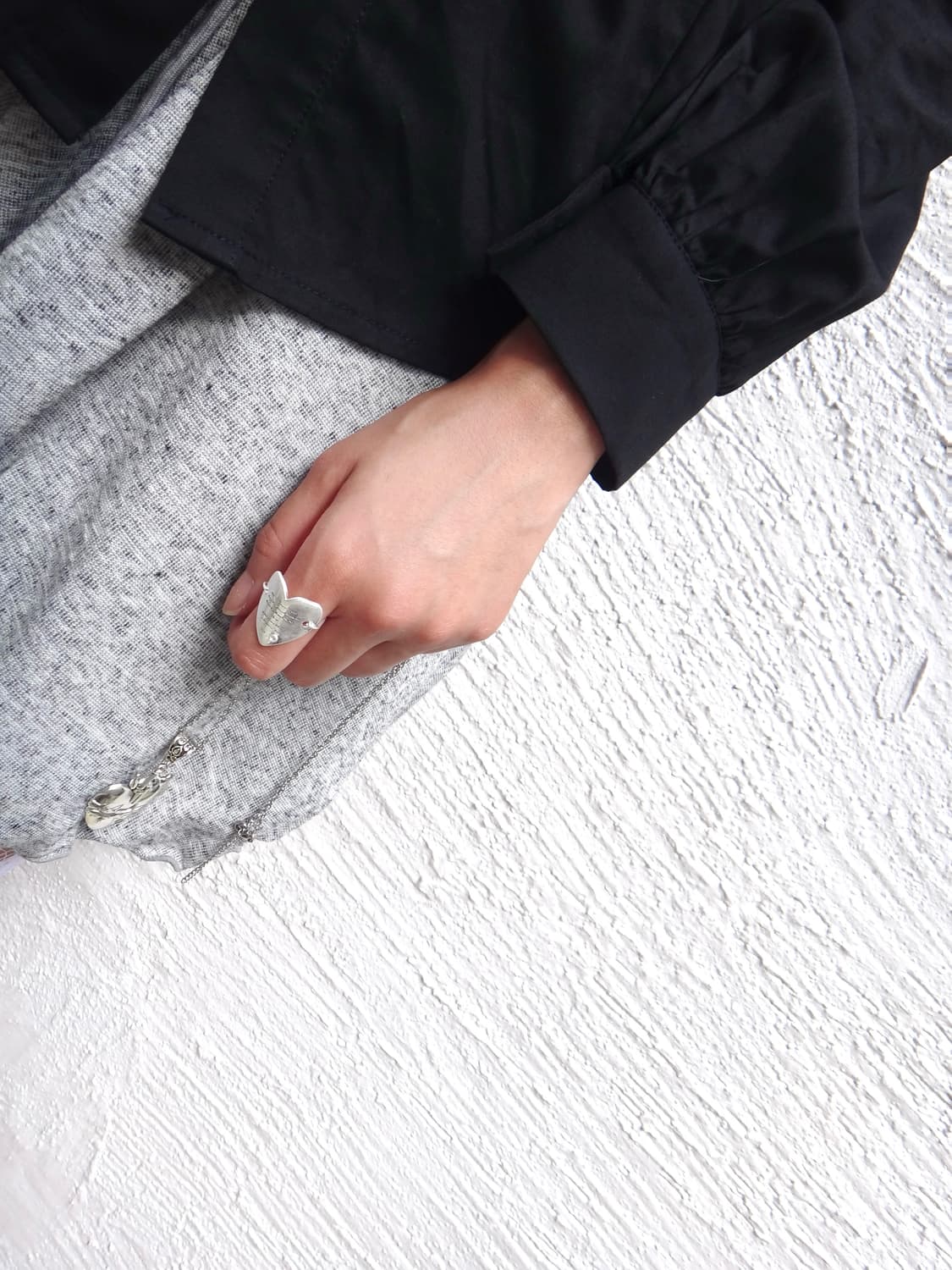 Big heart pendant ring 상품이미지1