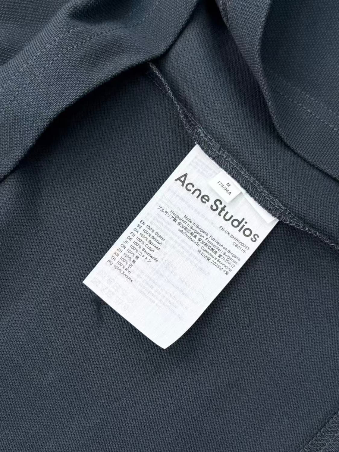 아크네 스튜디오 로고 티셔츠 페이드 블랙 L 상품이미지5