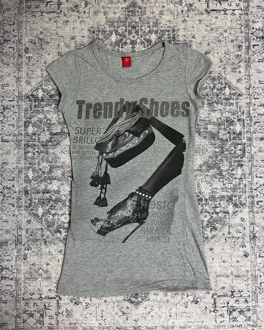 Y2K Glam Heel Graphic Slim T-shirts 상품이미지4