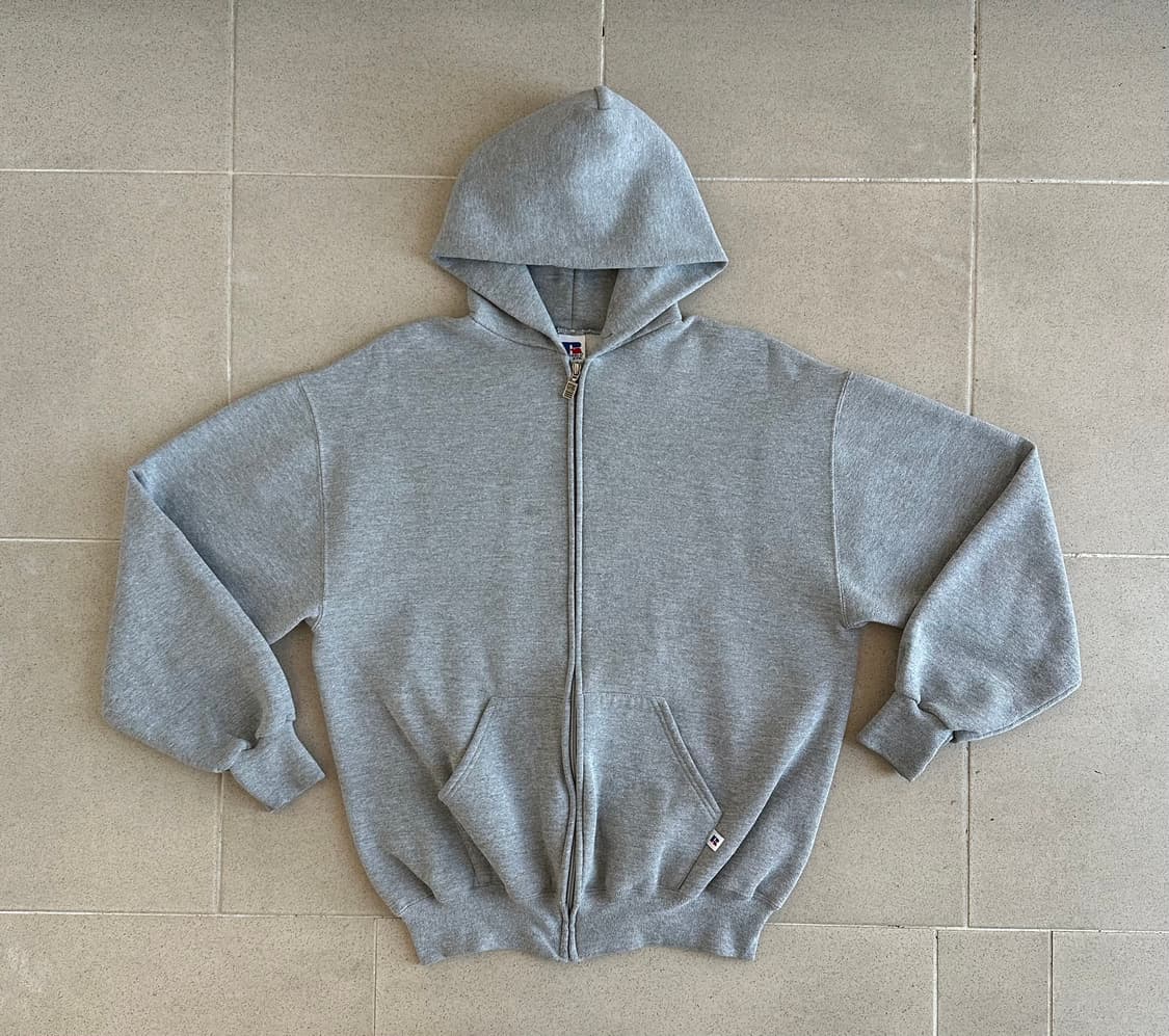 90s 빈티지 러셀 후드집업 그레이 L USA 상품이미지1