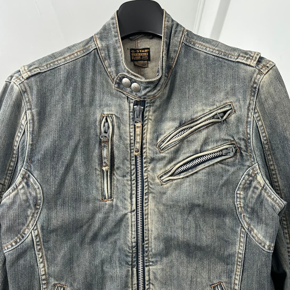 지스타로우 테크니컬 데님 바이커 자켓 상품이미지6