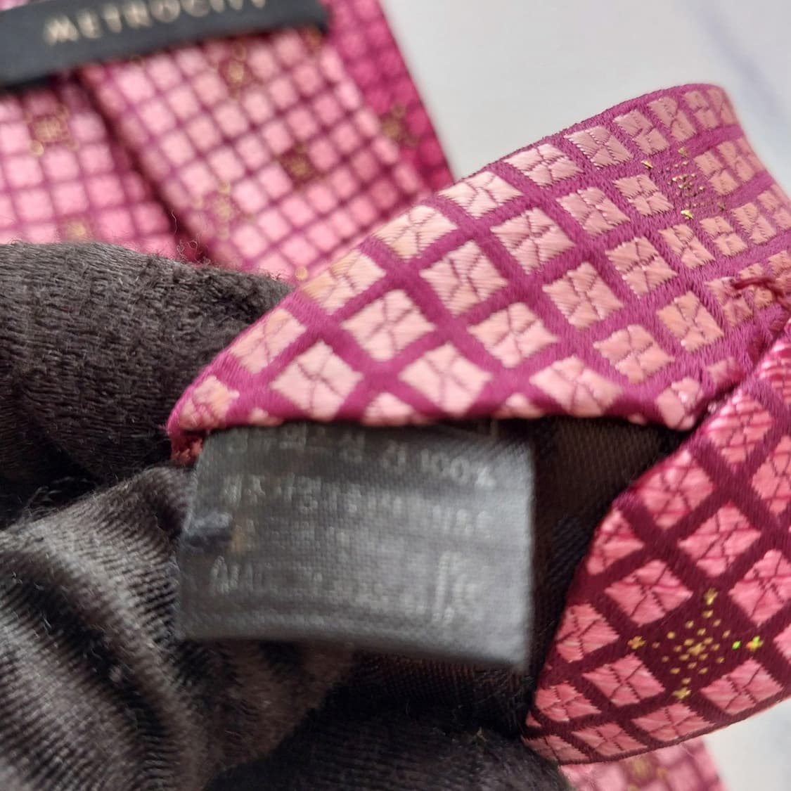 메트로시티 실크 와인 믹스 패턴 넥타이 8.6cm A+등급 K2328 상품이미지10