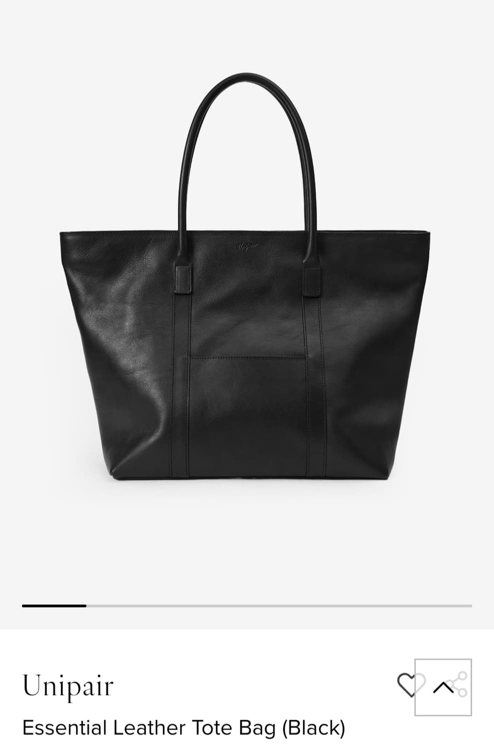 [구매]유니페어 에센셜 레더 토트백 블랙 구매합니다 상품이미지1