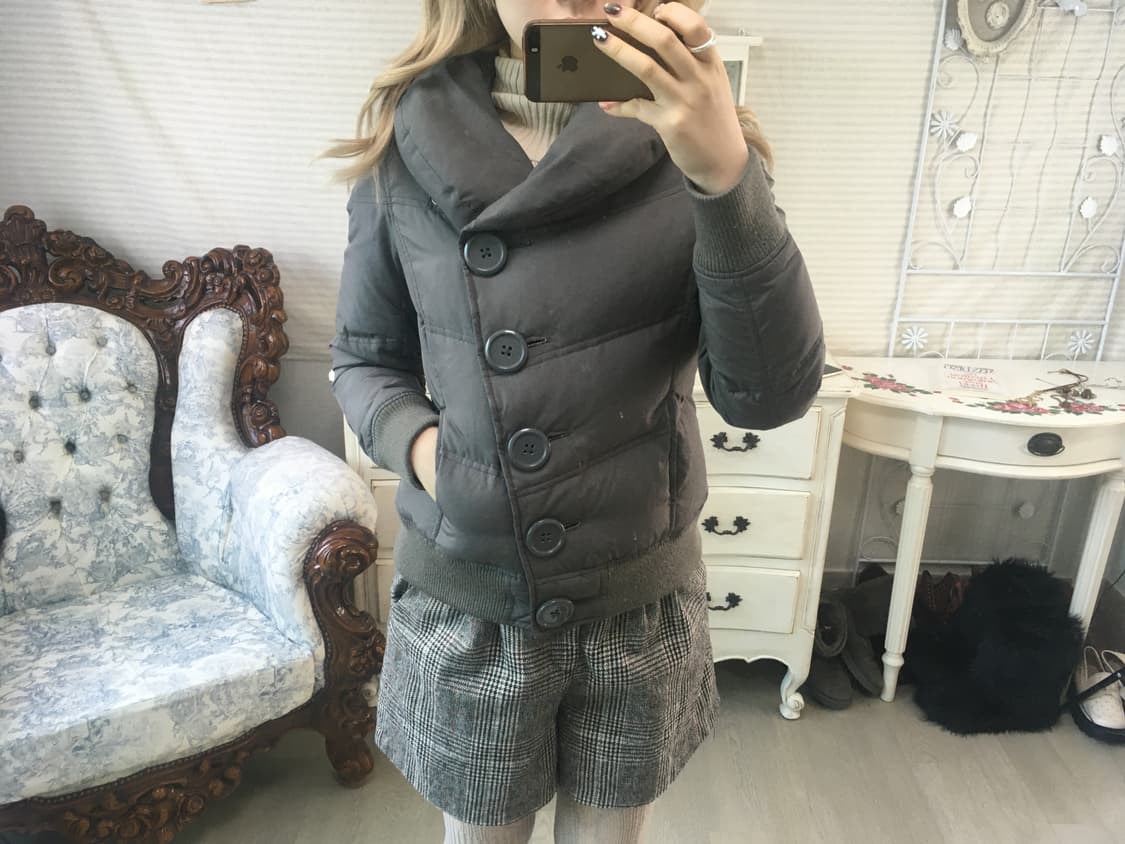 Jpn Vtg khaki gray down button blouson 상품이미지1