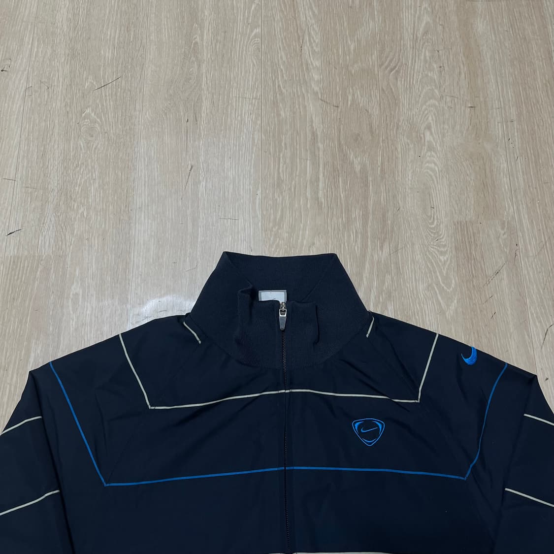 나이키 NIKE 블루 스트라이프 스우시 트랙탑 져지 자켓 M(95) 상품이미지5