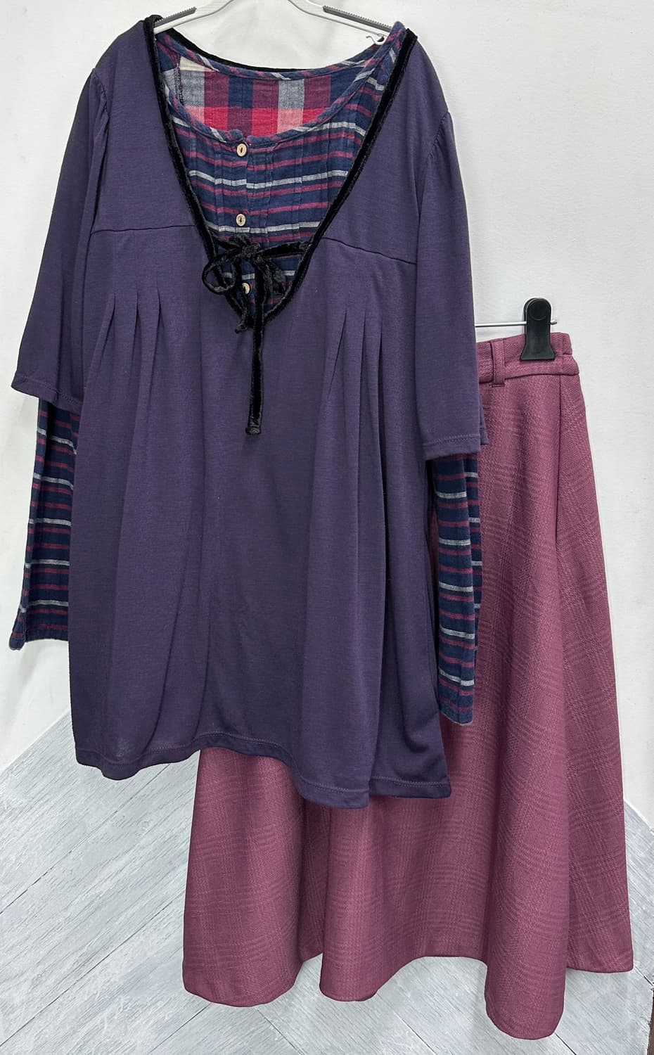 💜하구미의 퍼플 그런지 코디세트💜 히피 레이어드 리본 일본 빈티지 상품이미지3