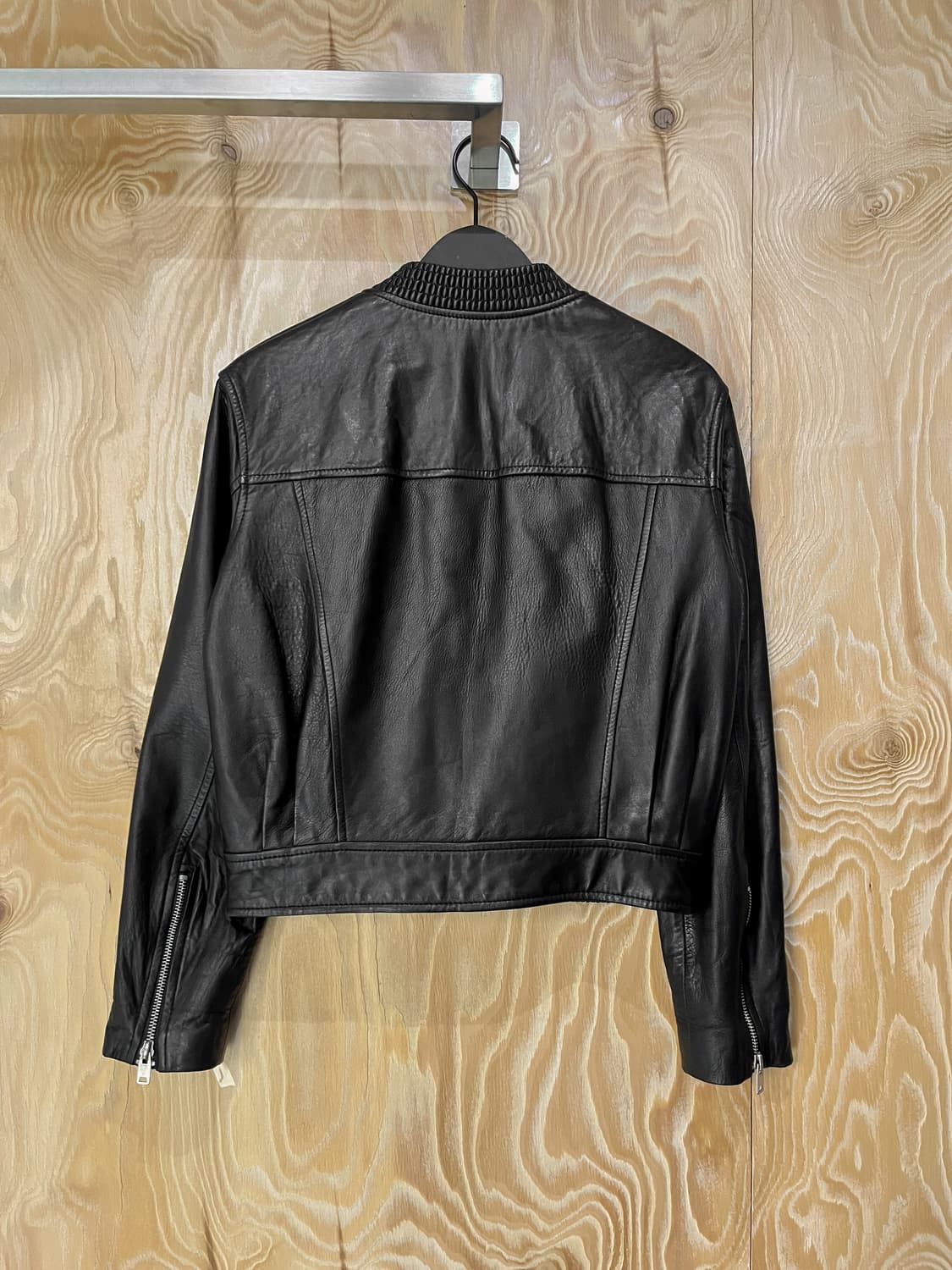 베네통 램 레더 바이커 자켓 상품이미지4