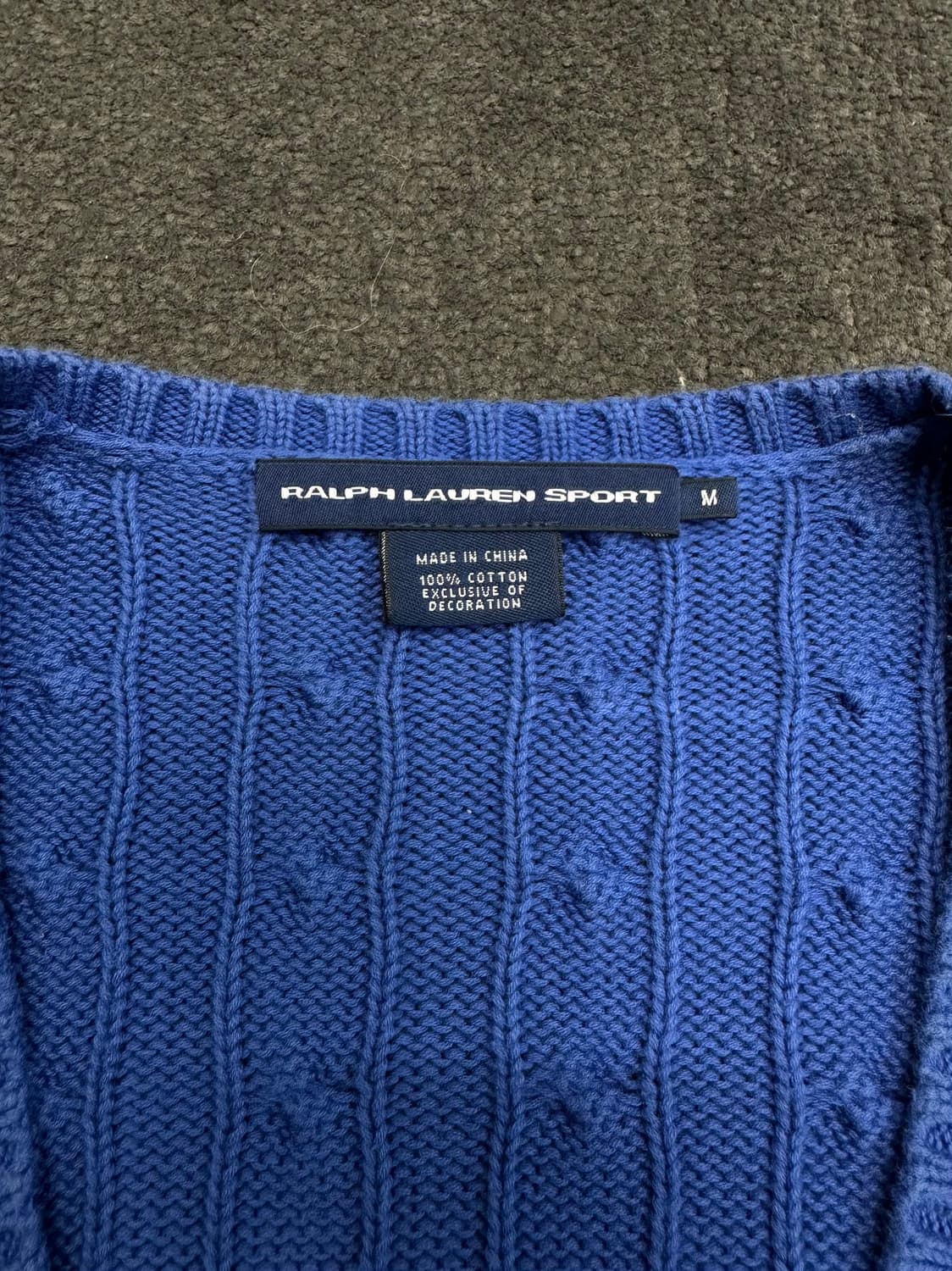 폴로 랄프로렌 브이넥 케이블 니트 M 상품이미지3