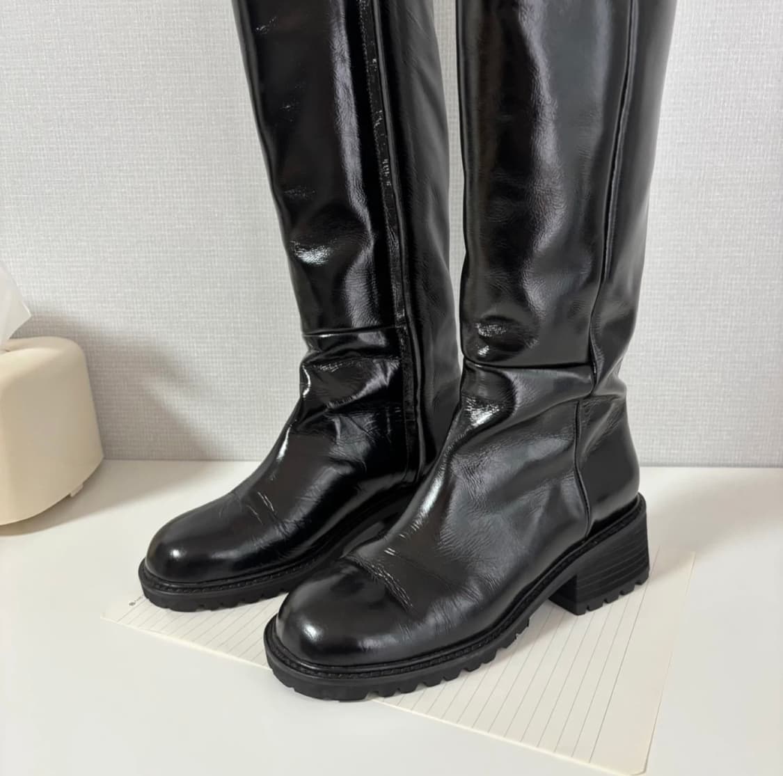 레이첼콕스 블랙 롱부츠 유광 Sevita 225mm 상품이미지4